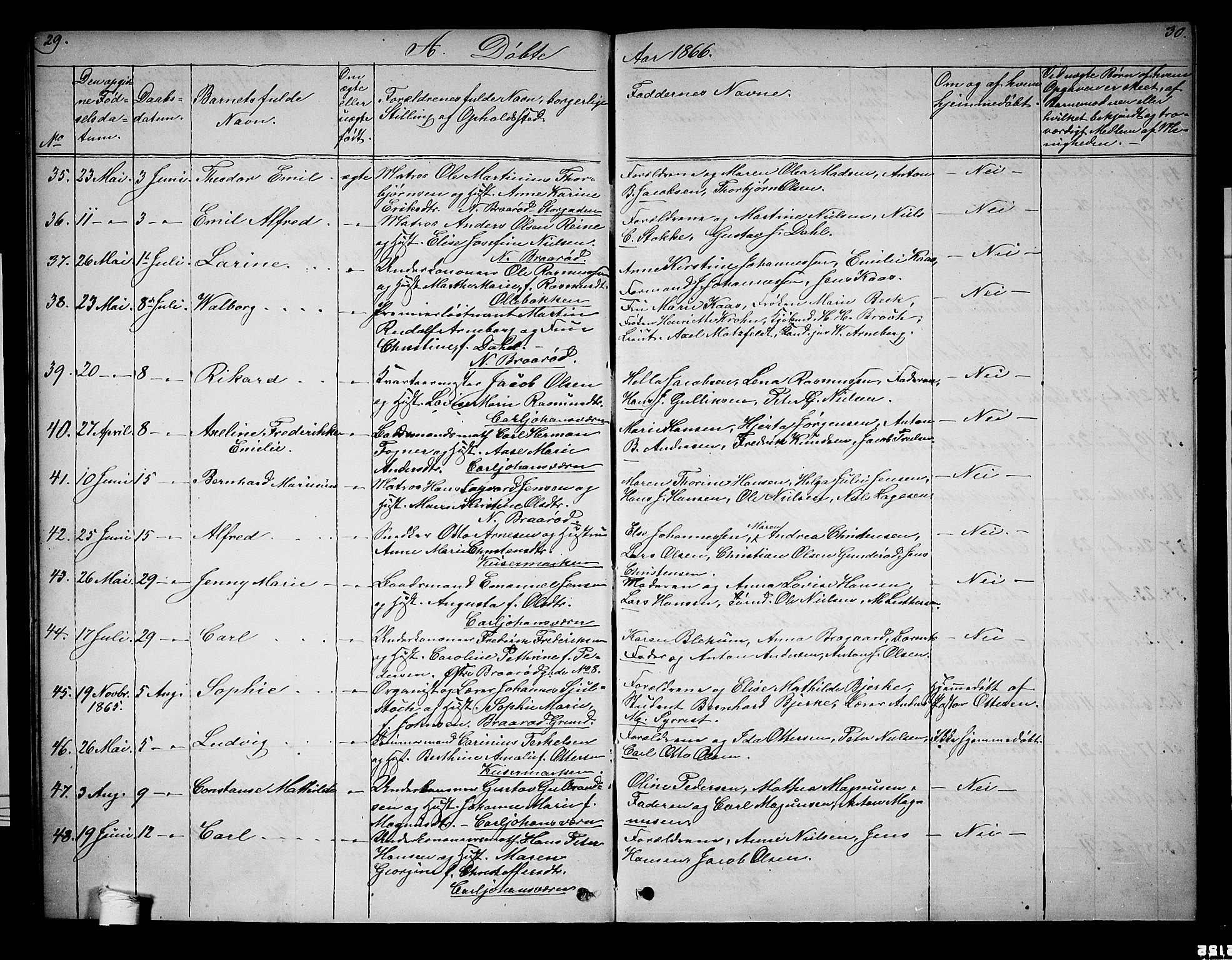 Horten kirkebøker, AV/SAKO-A-348/G/Ga/L0002: Parish register (copy) no. 2, 1864-1871, p. 29-30