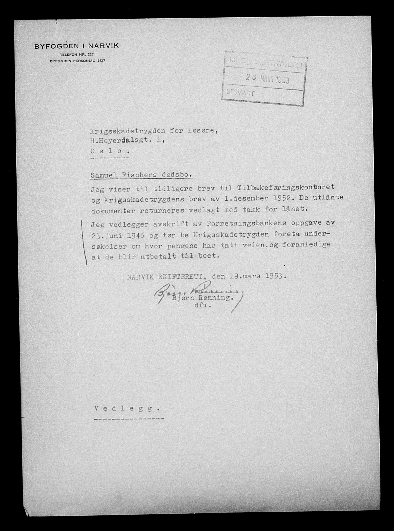 Justisdepartementet, Tilbakeføringskontoret for inndratte formuer, AV/RA-S-1564/H/Hc/Hcb/L0913: --, 1945-1947, p. 5