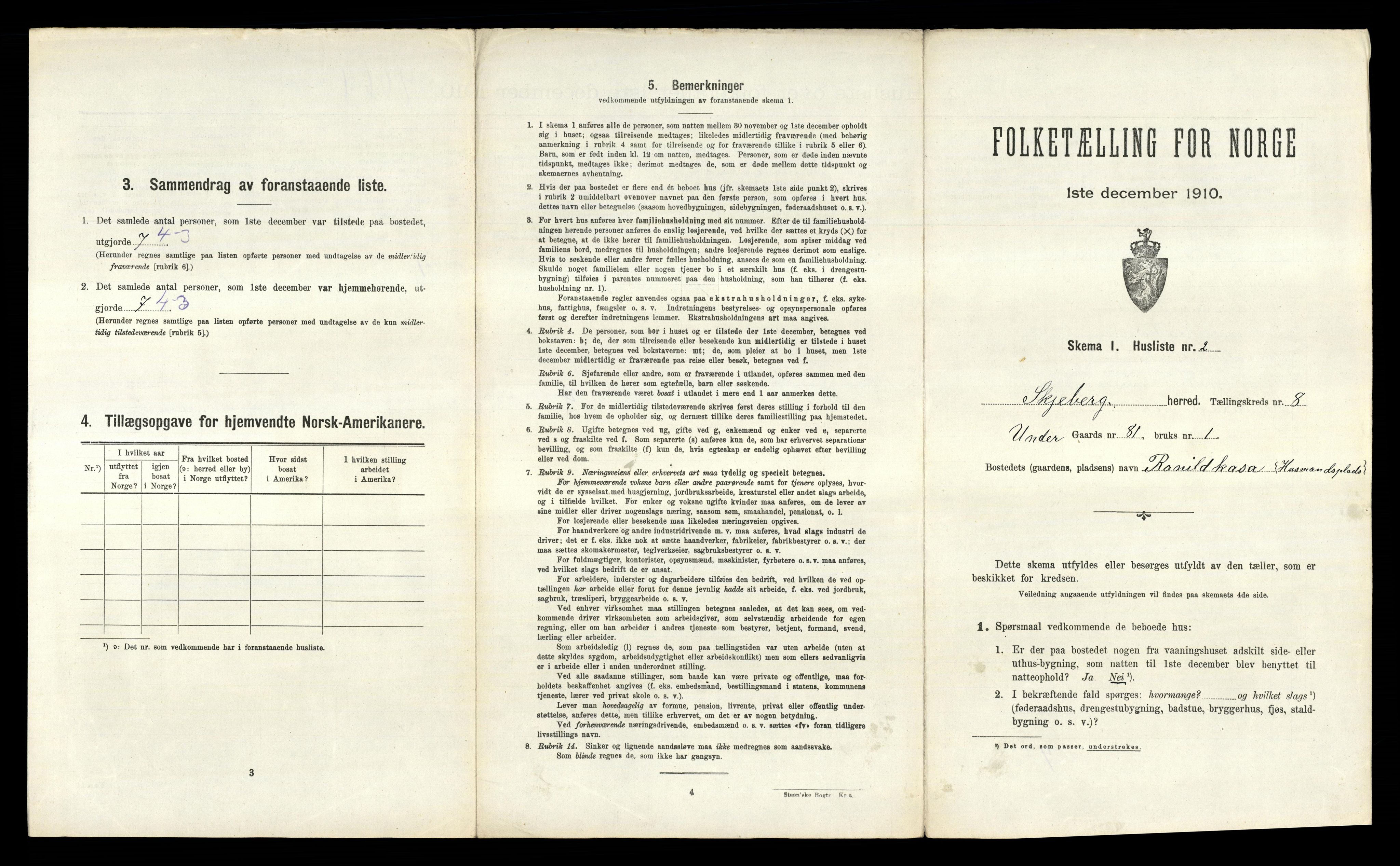 RA, 1910 census for Skjeberg, 1910, p. 1086