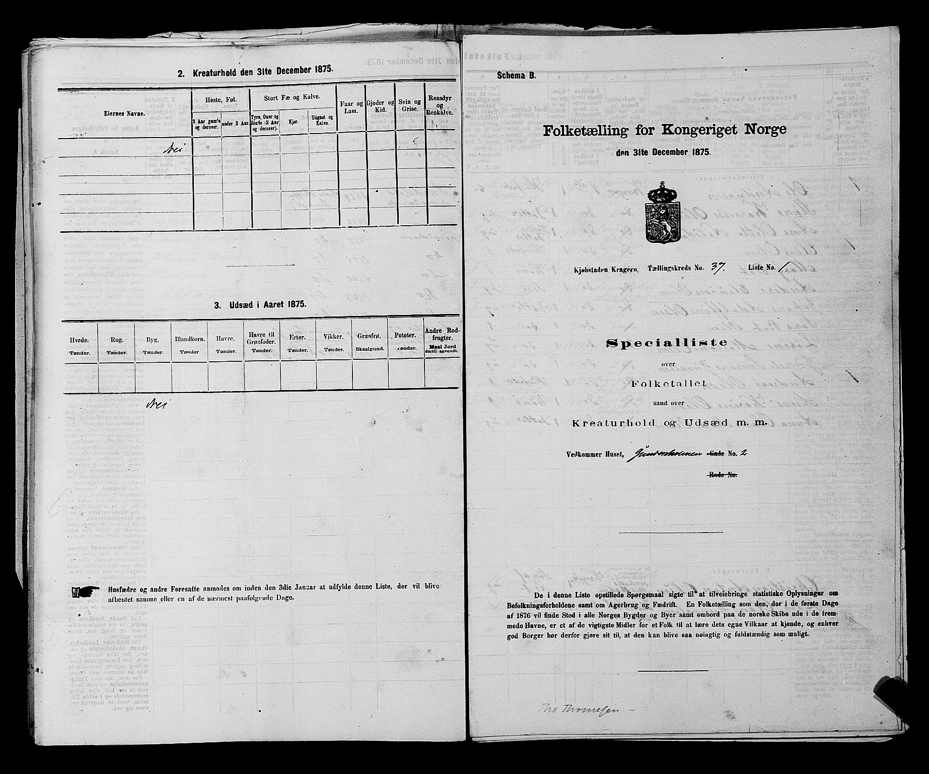 SAKO, 1875 census for 0801P Kragerø, 1875, p. 825