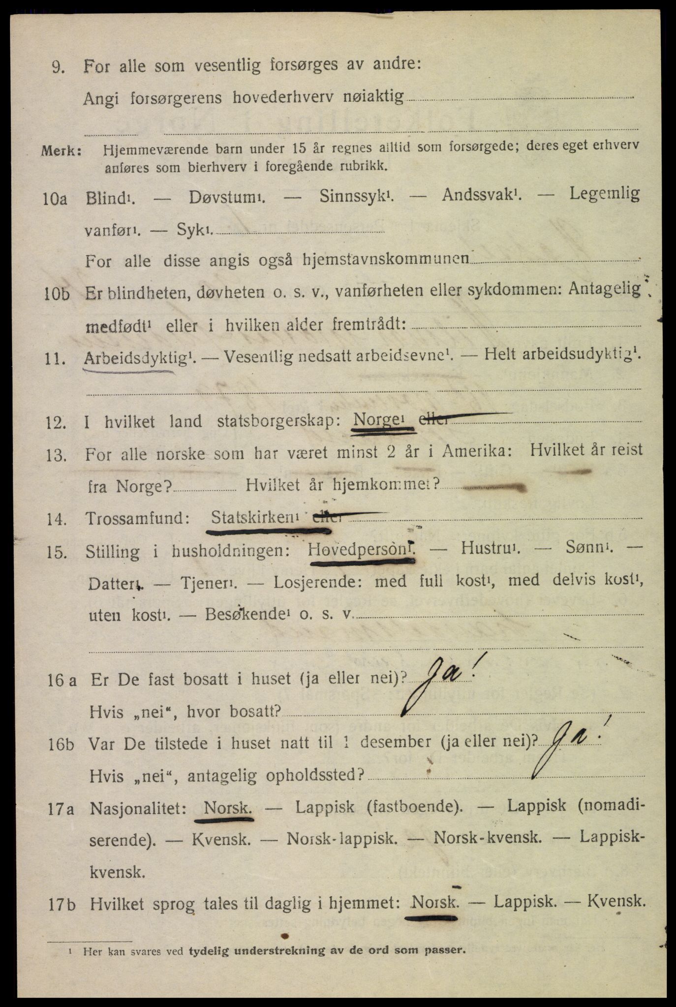 SAT, 1920 census for Hadsel, 1920, p. 20487