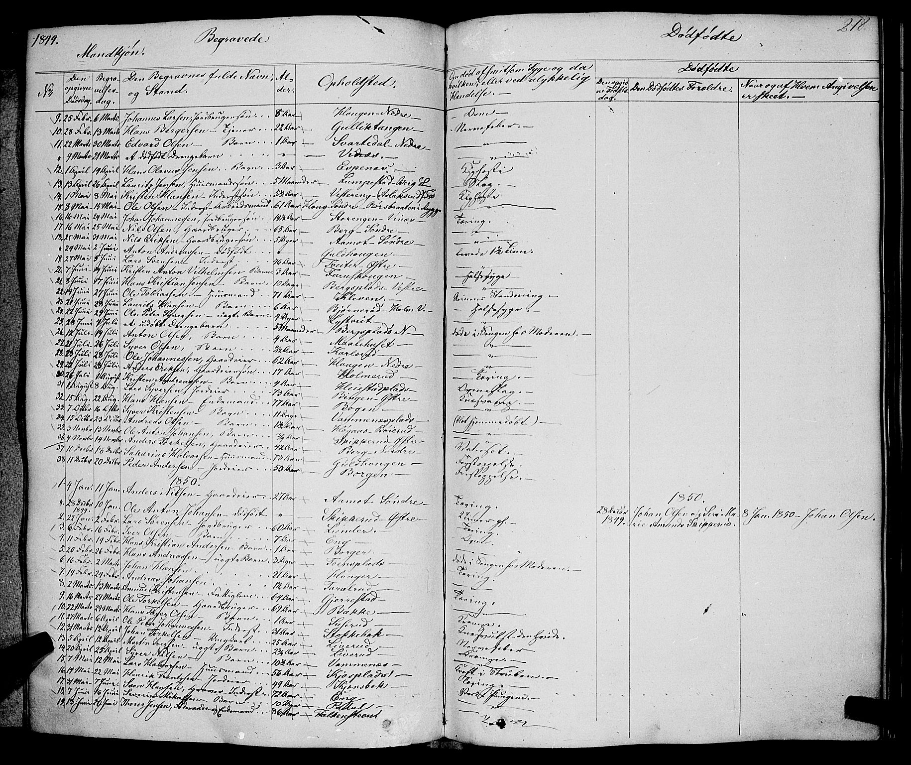 Skiptvet prestekontor Kirkebøker, AV/SAO-A-20009/F/Fa/L0006: Parish register (official) no. 6, 1839-1860, p. 218