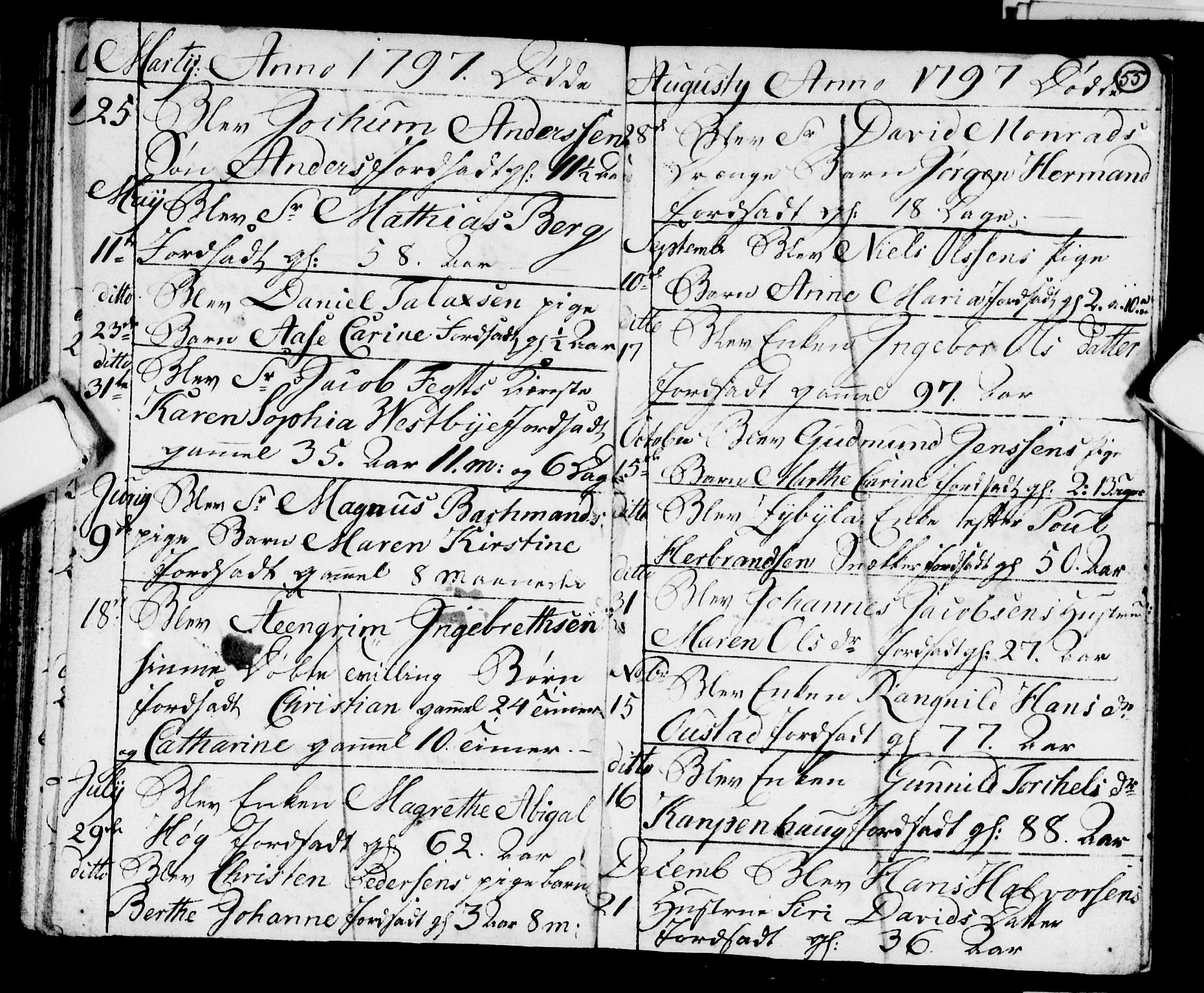 Strømsø kirkebøker, SAKO/A-246/F/Fb/L0003: Parish register (official) no. II 3, 1793-1799, p. 55