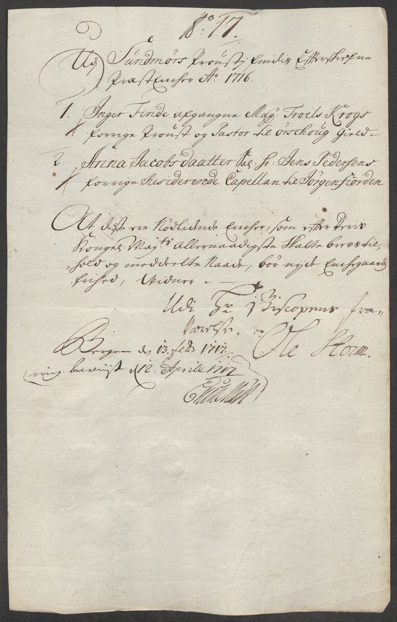 Rentekammeret inntil 1814, Reviderte regnskaper, Fogderegnskap, AV/RA-EA-4092/R54/L3568: Fogderegnskap Sunnmøre, 1716, p. 127