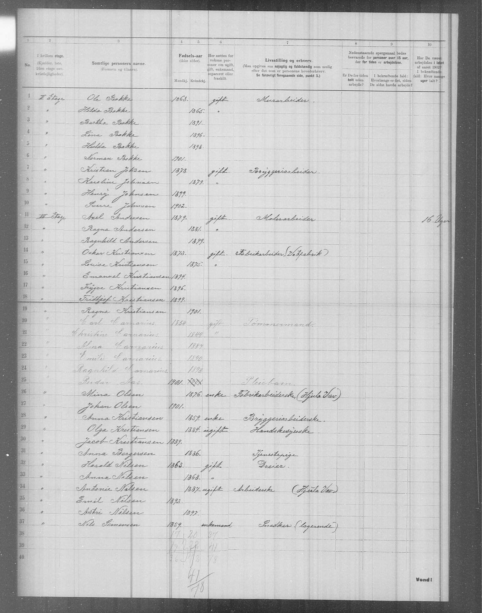 OBA, Municipal Census 1902 for Kristiania, 1902, p. 4699