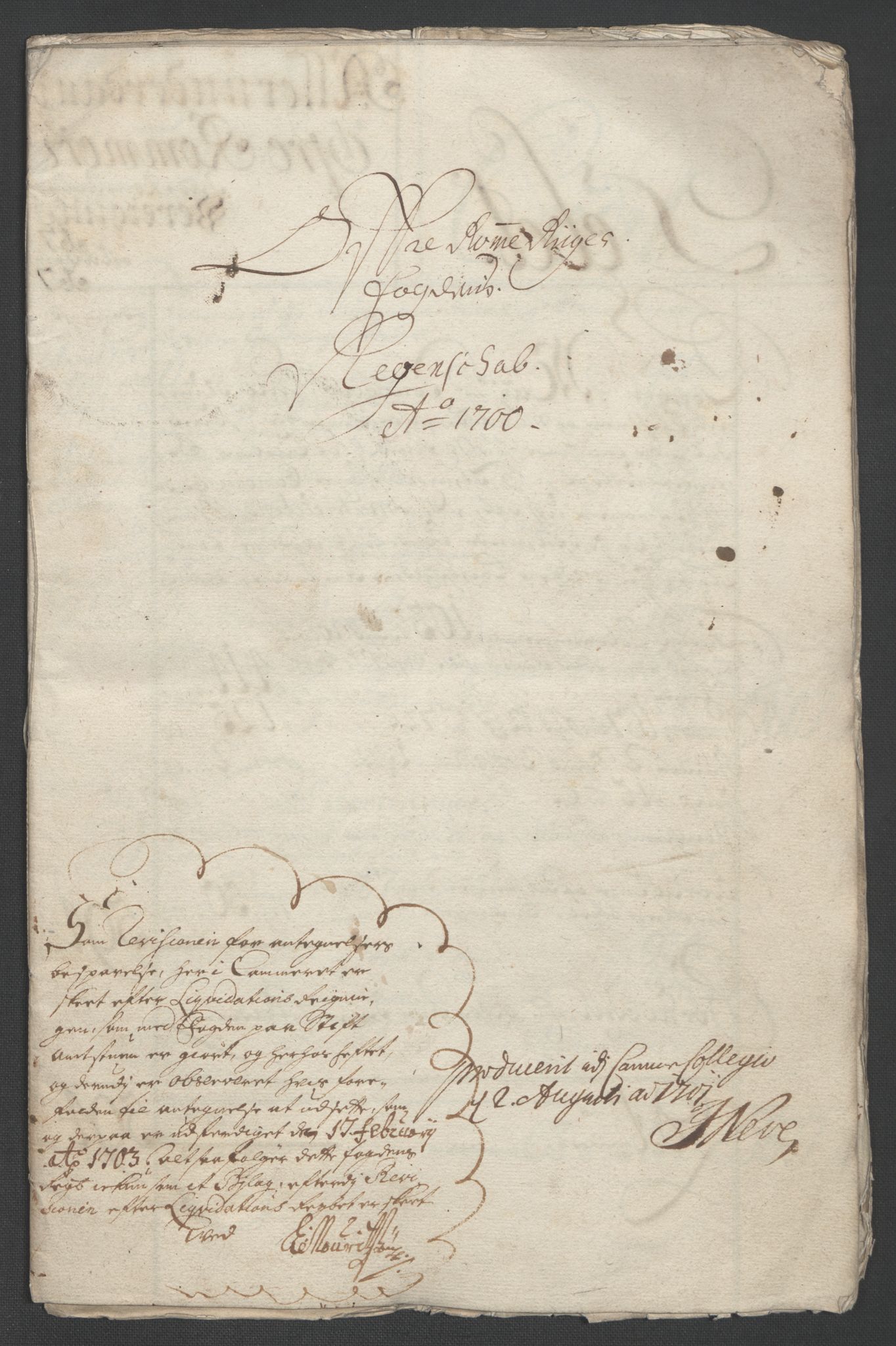 Rentekammeret inntil 1814, Reviderte regnskaper, Fogderegnskap, AV/RA-EA-4092/R12/L0712: Fogderegnskap Øvre Romerike, 1700, p. 3