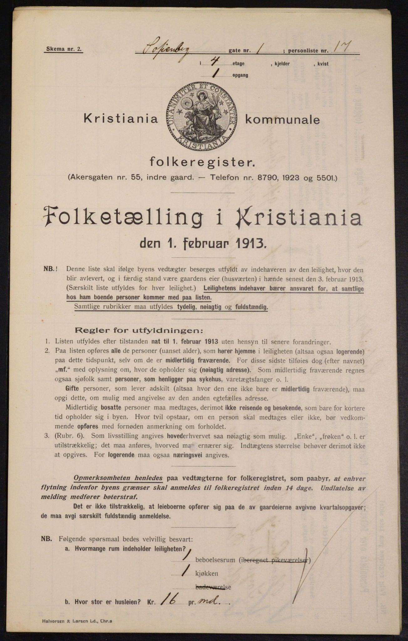 OBA, Municipal Census 1913 for Kristiania, 1913, p. 98139