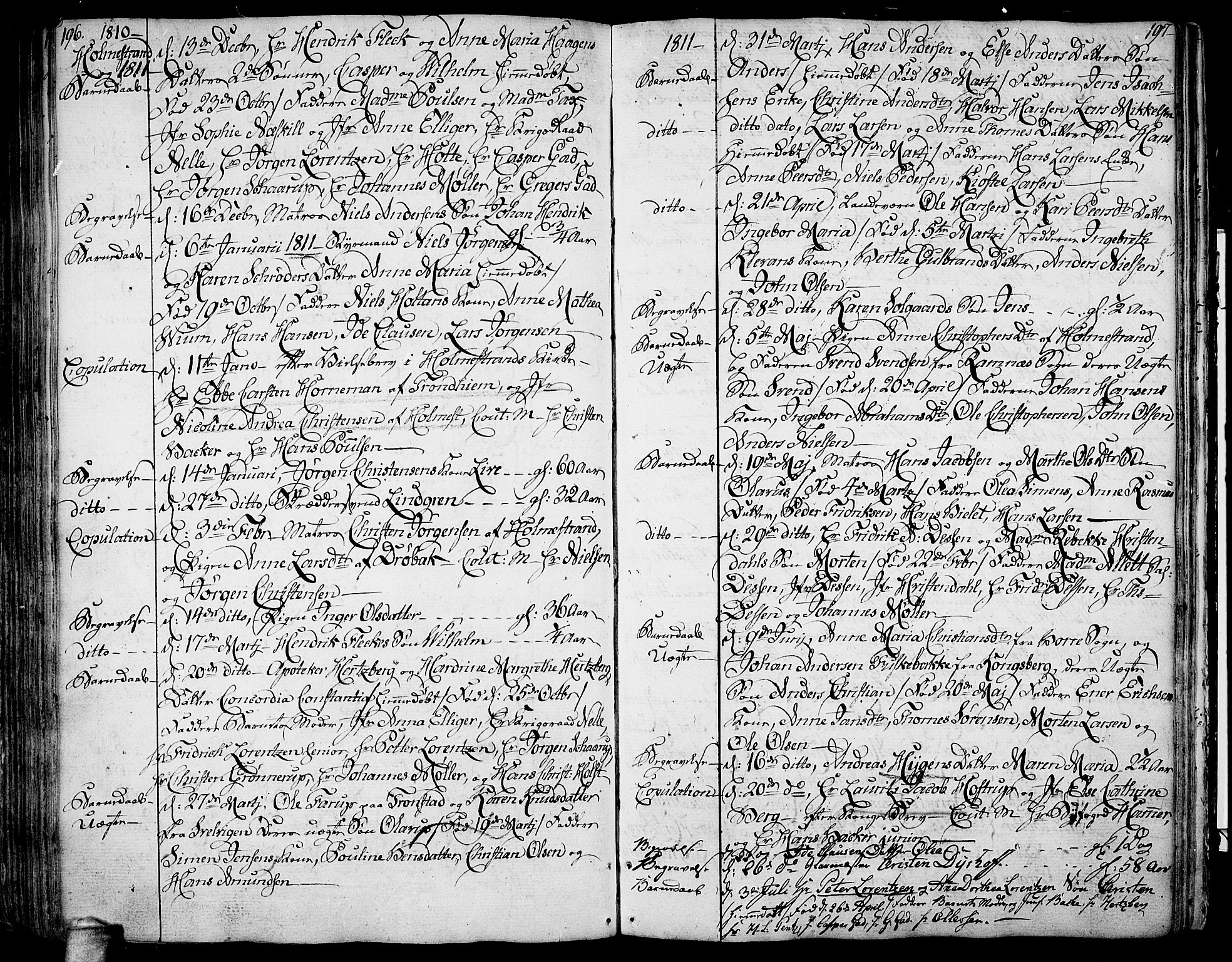 Botne kirkebøker, SAKO/A-340/F/Fa/L0003: Parish register (official) no. I 3 /2, 1799-1819, p. 196-197