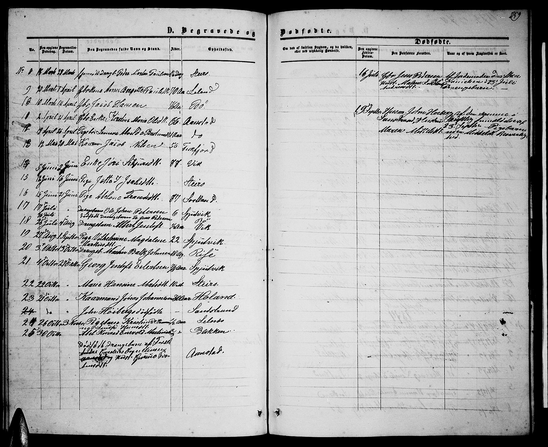 Ministerialprotokoller, klokkerbøker og fødselsregistre - Nordland, AV/SAT-A-1459/895/L1381: Parish register (copy) no. 895C03, 1864-1885, p. 259