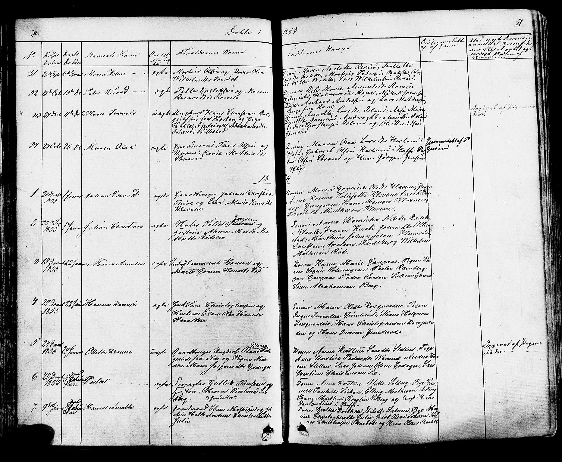 Botne kirkebøker, AV/SAKO-A-340/F/Fa/L0006: Parish register (official) no. I 6, 1836-1877, p. 51