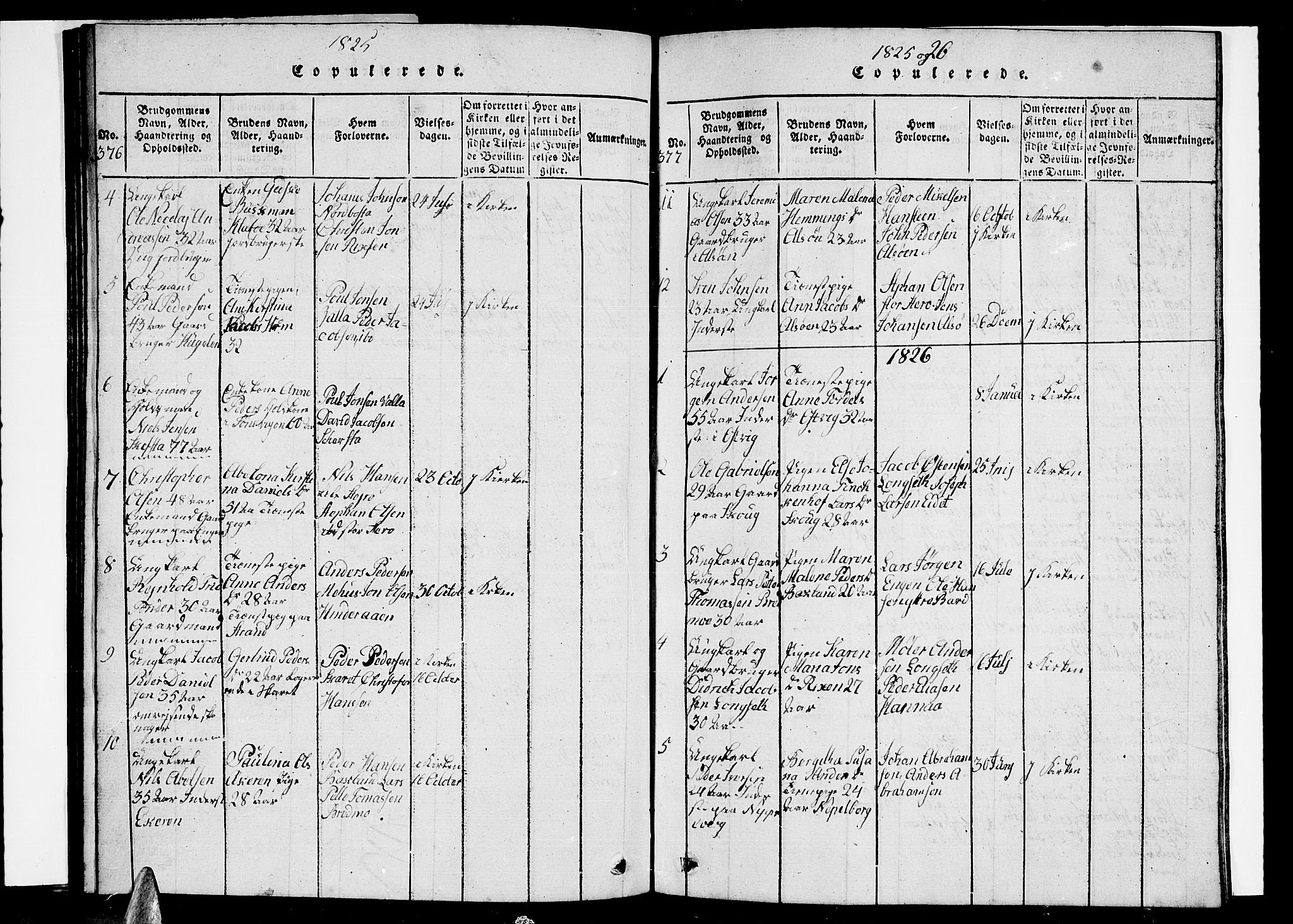 Ministerialprotokoller, klokkerbøker og fødselsregistre - Nordland, AV/SAT-A-1459/838/L0554: Parish register (copy) no. 838C01, 1820-1828, p. 376-377