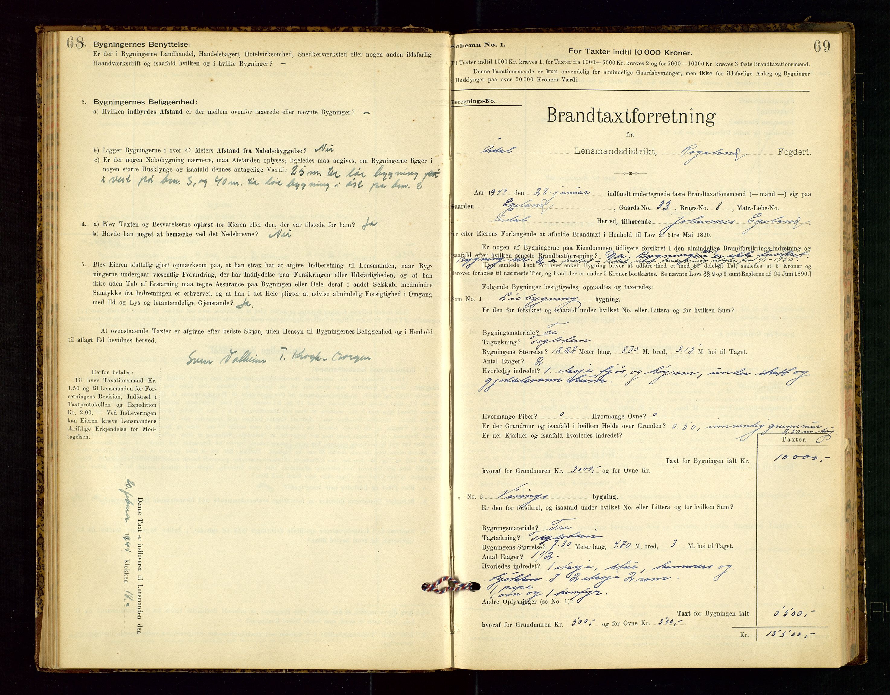 Årdal lensmannskontor, SAST/A-100453/Gob/L0001: "Brandtaxationsprotokol", 1897-1950, p. 68-69