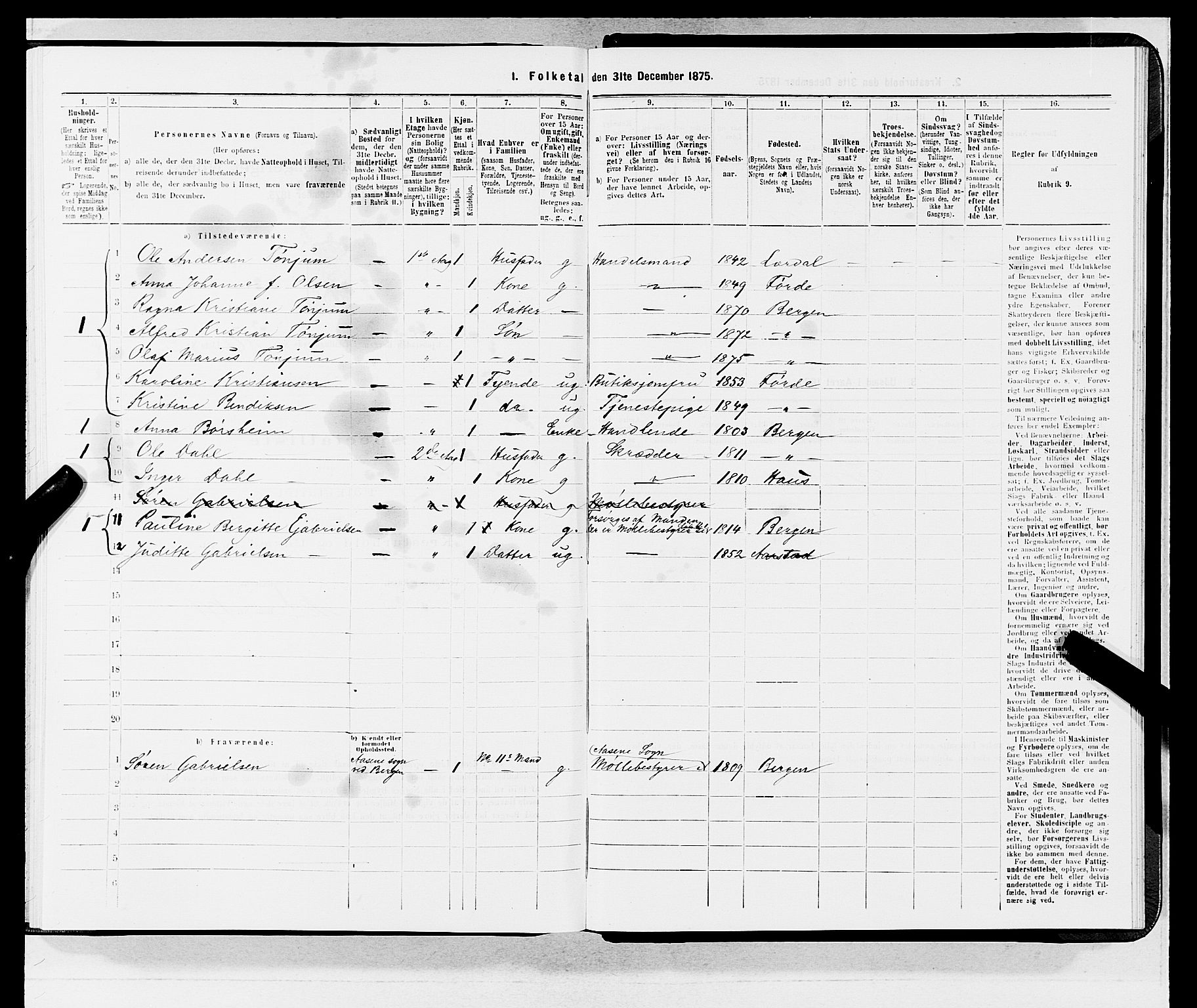 SAB, 1875 census for 1301 Bergen, 1875, p. 4287