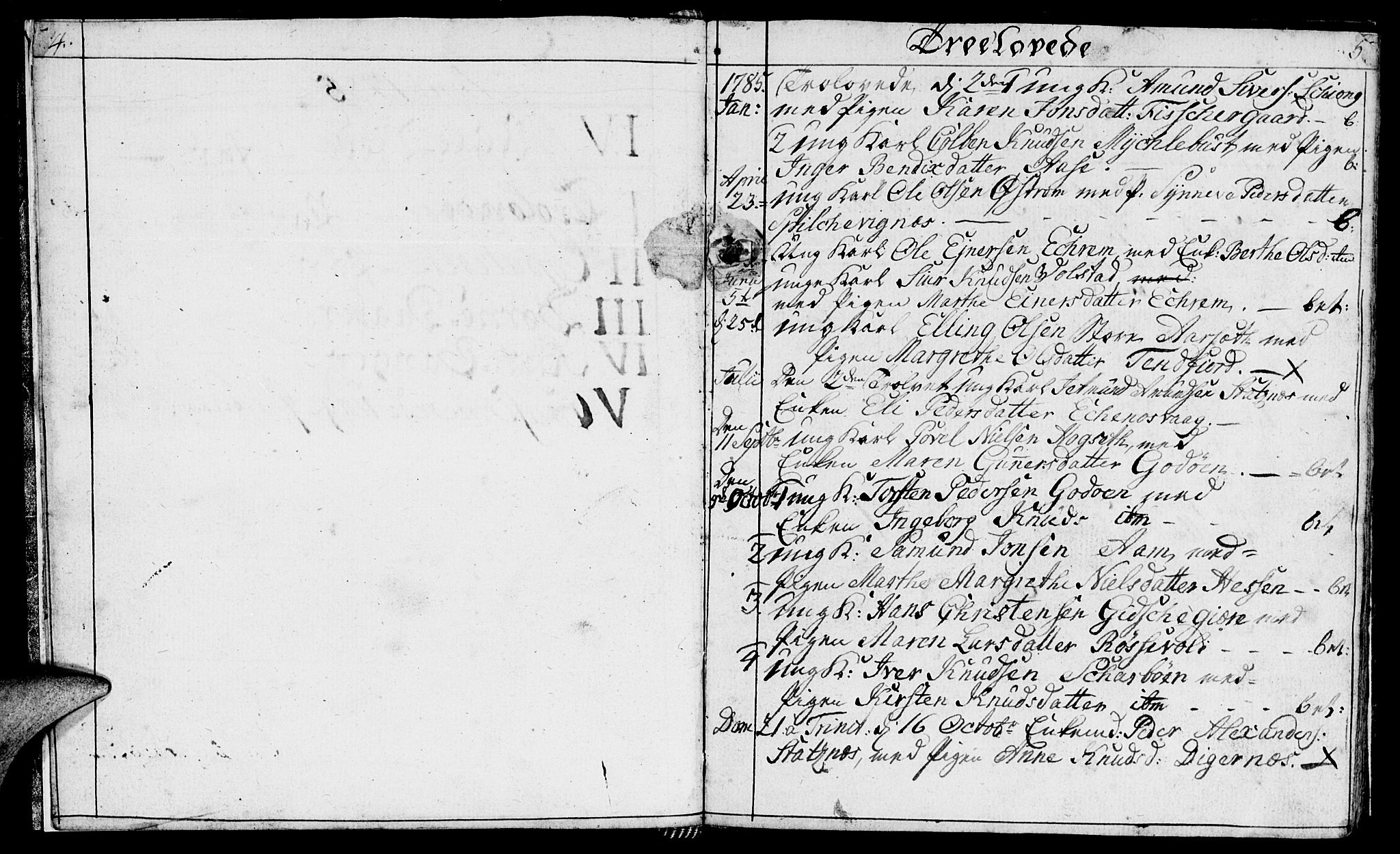 Ministerialprotokoller, klokkerbøker og fødselsregistre - Møre og Romsdal, AV/SAT-A-1454/528/L0421: Parish register (copy) no. 528C02, 1785-1800, p. 4-5