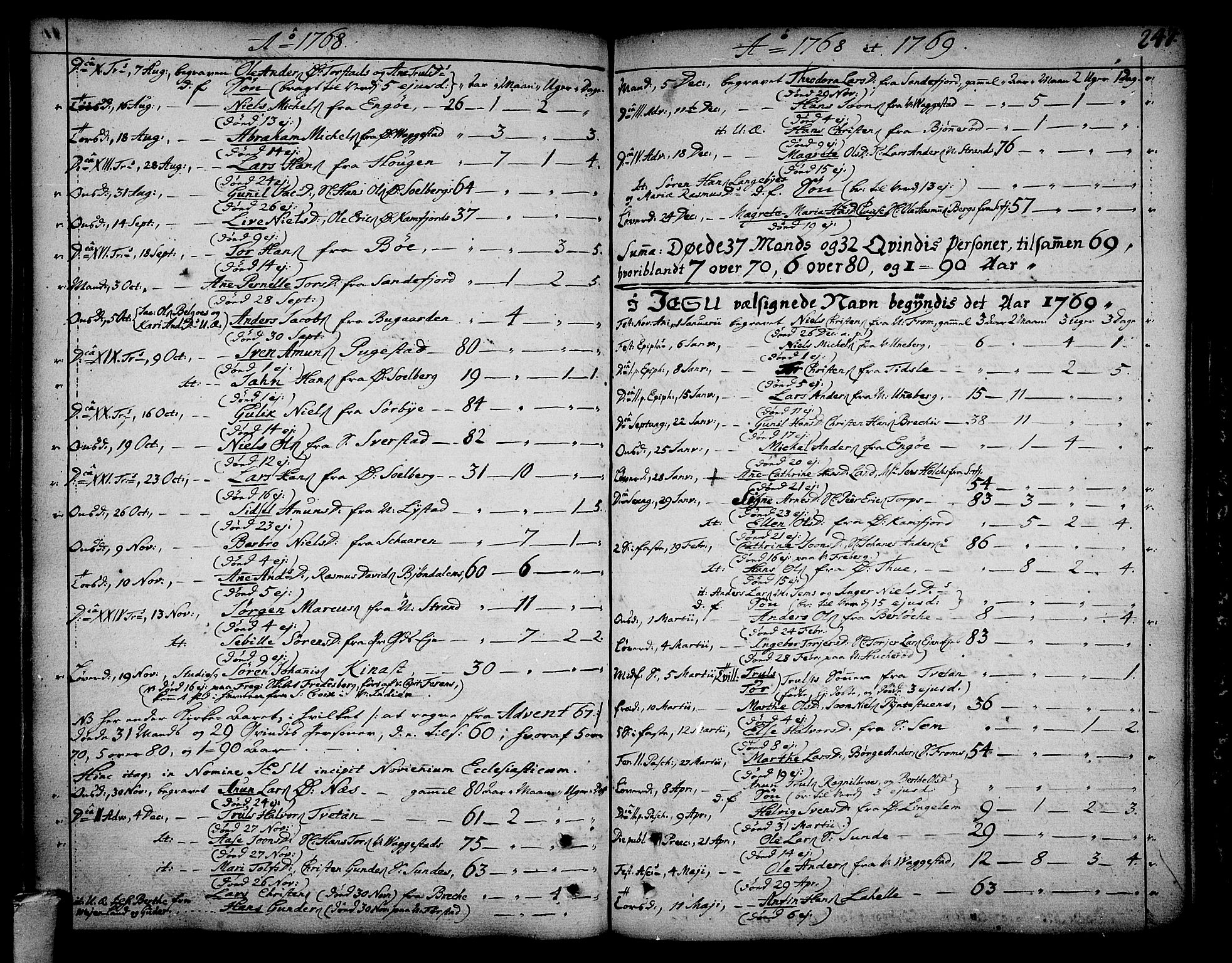 Sandar kirkebøker, SAKO/A-243/F/Fa/L0002: Parish register (official) no. 2, 1733-1788, p. 247