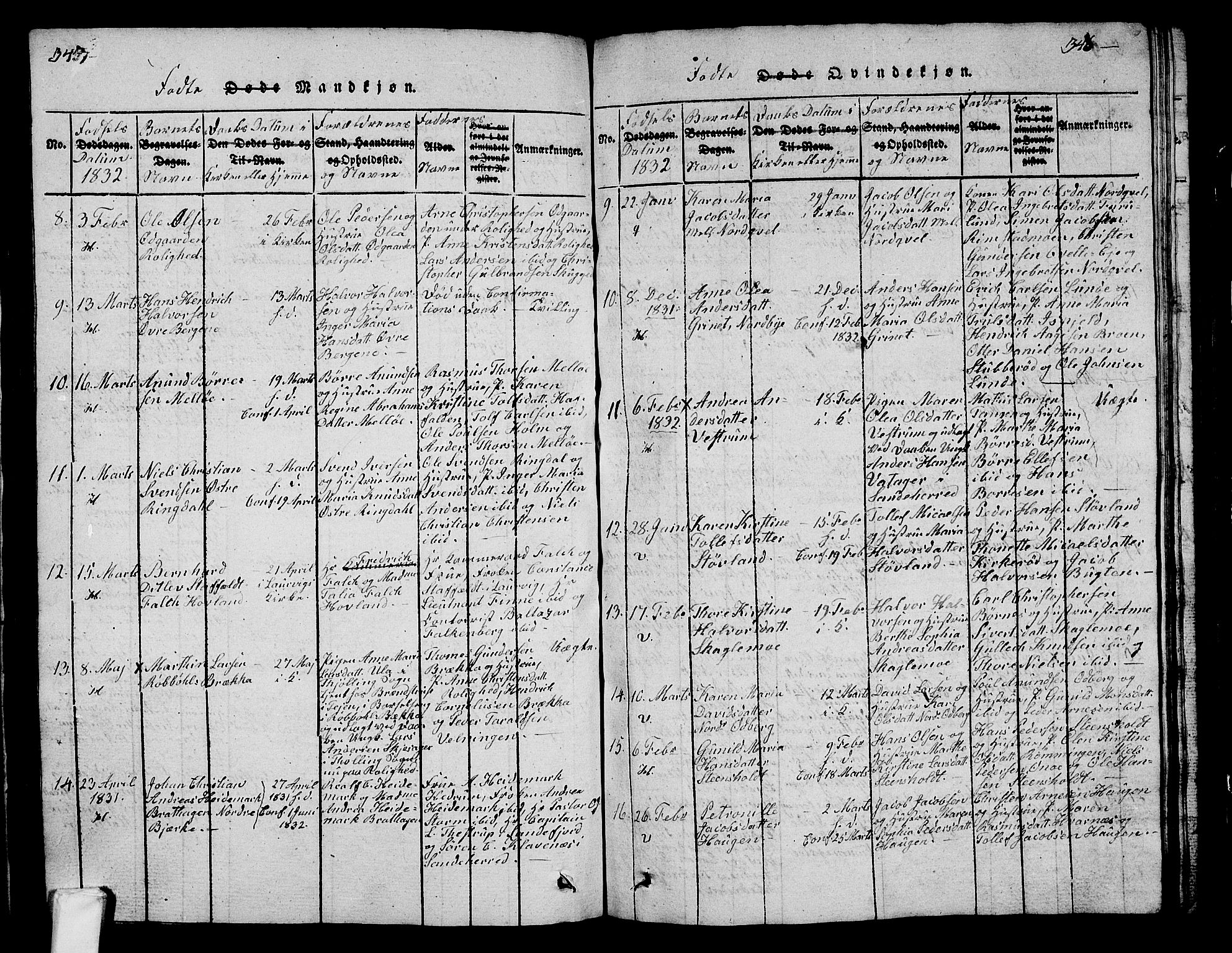 Hedrum kirkebøker, AV/SAKO-A-344/G/Ga/L0003: Parish register (copy) no. I 3, 1817-1835, p. 347-348