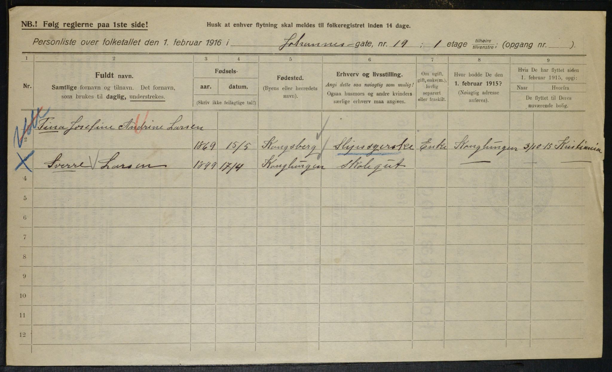 OBA, Municipal Census 1916 for Kristiania, 1916, p. 48417