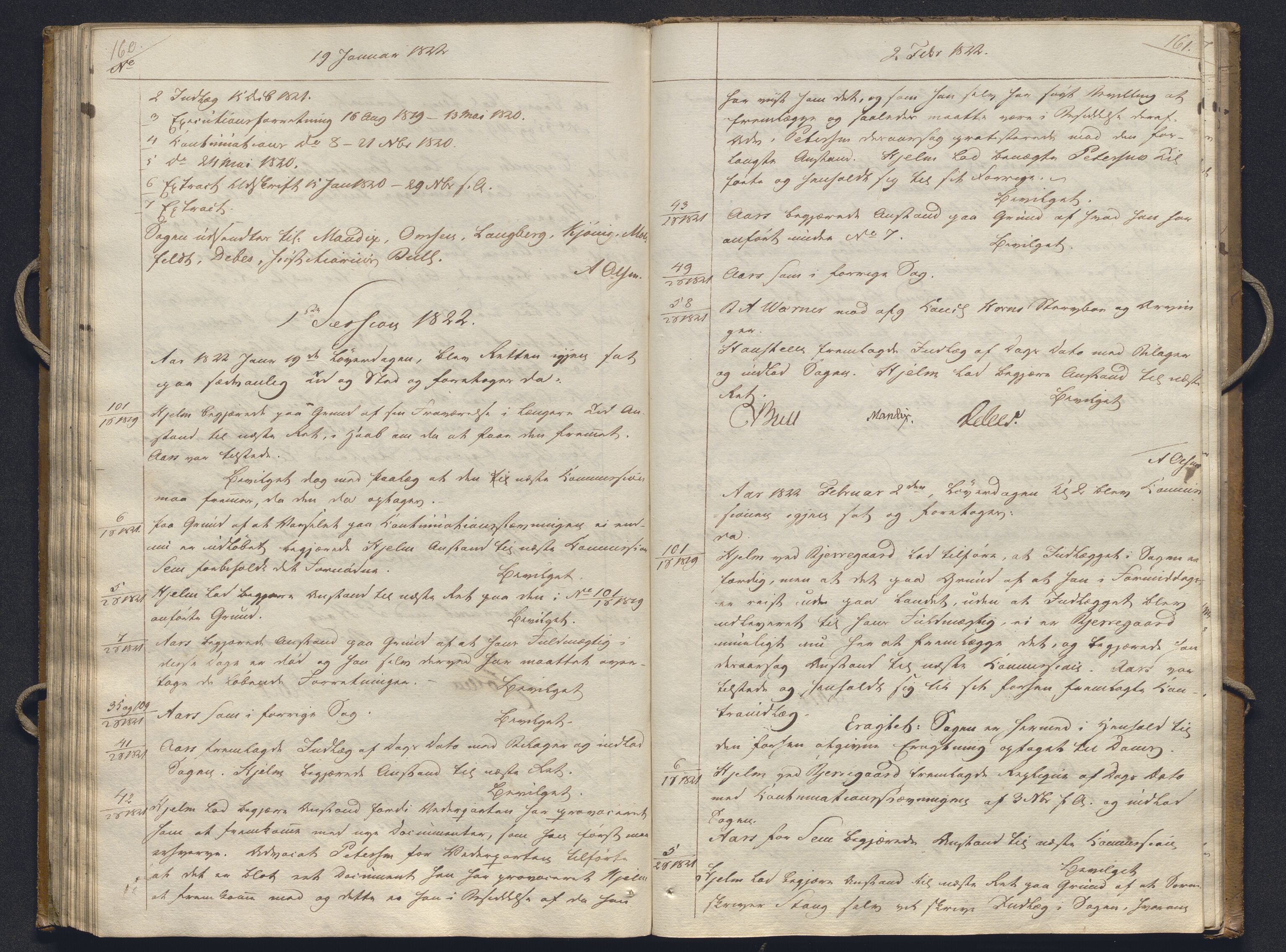 Høyesterett, AV/RA-S-1002/E/Ef/L0001: Protokoll over saker som gikk til skriftlig behandling, 1815-1822, p. 160-161