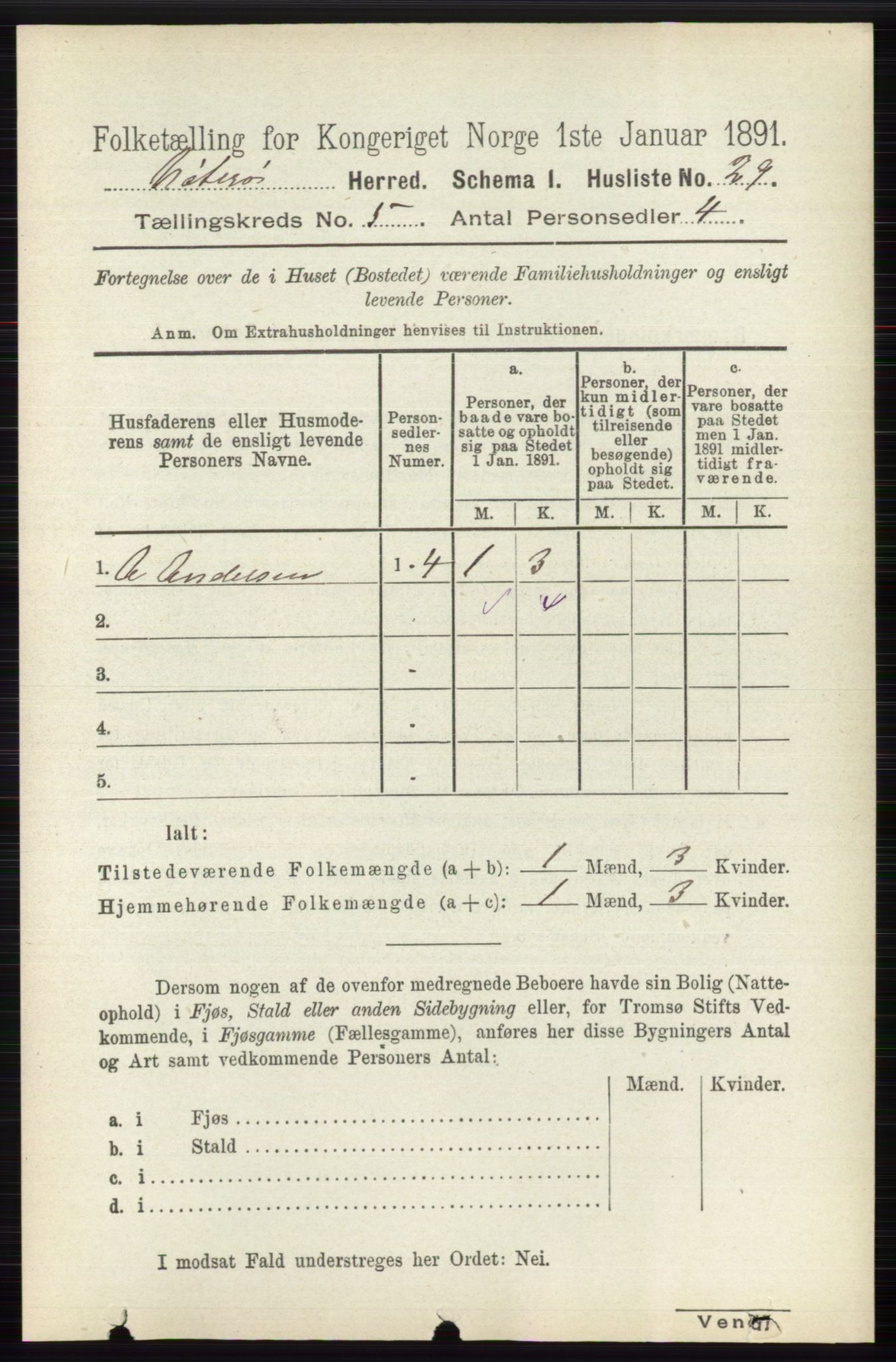 RA, 1891 census for 0722 Nøtterøy, 1891, p. 2543