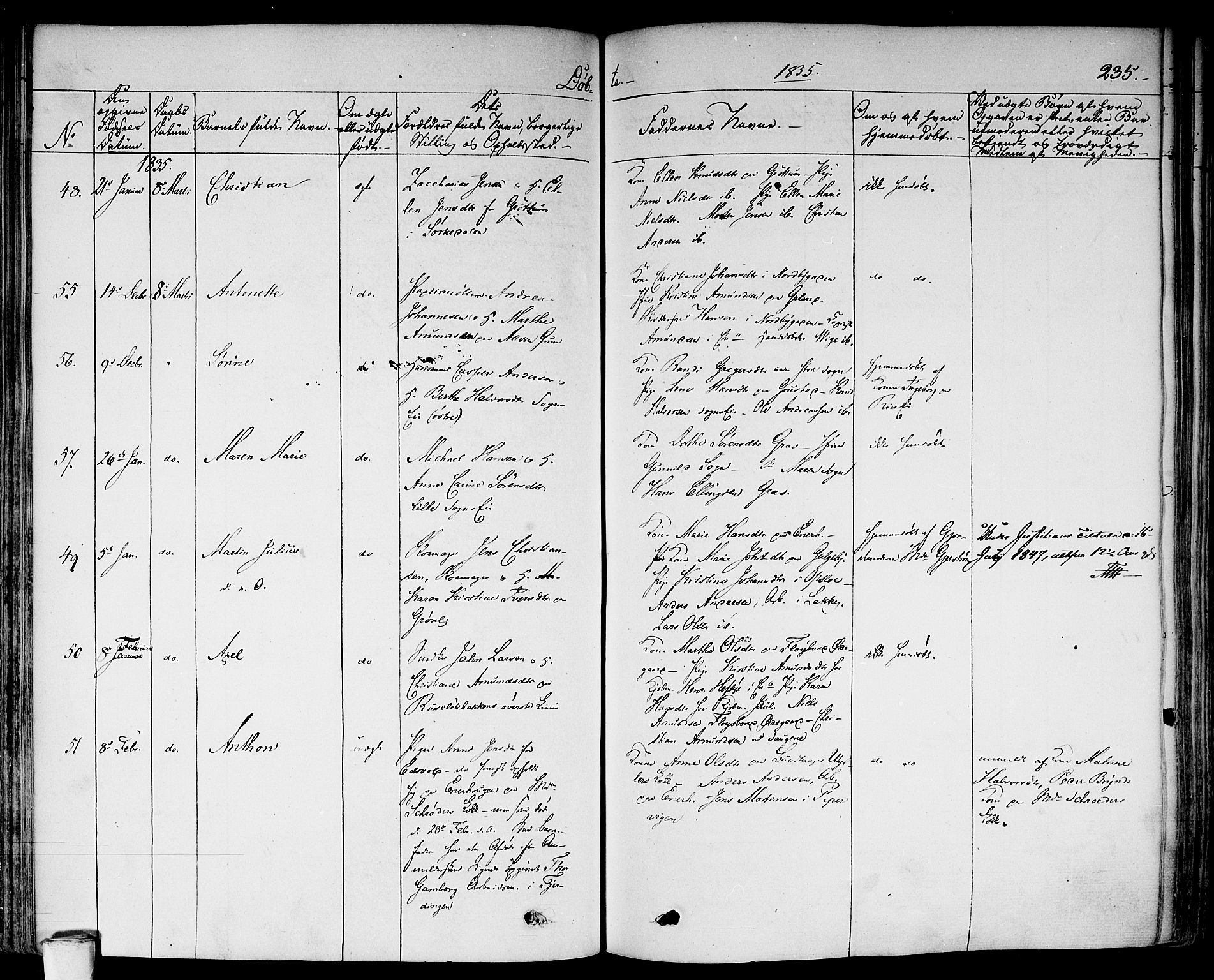 Aker prestekontor kirkebøker, AV/SAO-A-10861/F/L0013: Parish register (official) no. 13, 1828-1837, p. 235