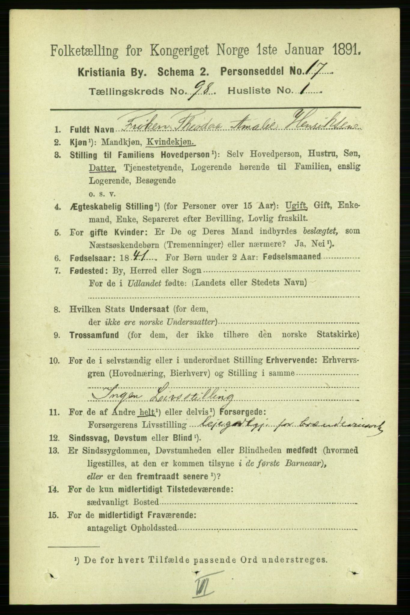 RA, 1891 census for 0301 Kristiania, 1891, p. 47716