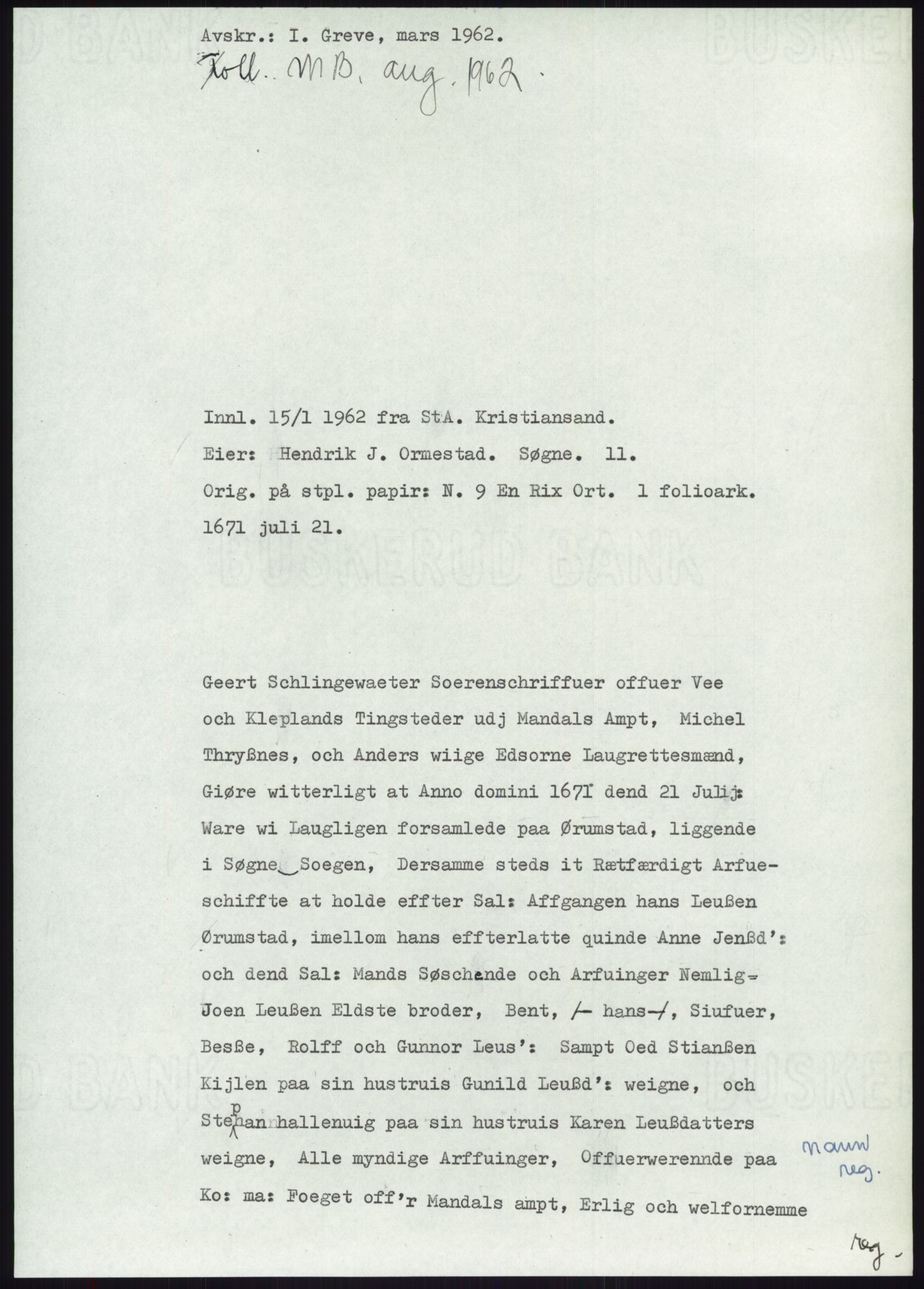 Samlinger til kildeutgivelse, Diplomavskriftsamlingen, RA/EA-4053/H/Ha, p. 2234