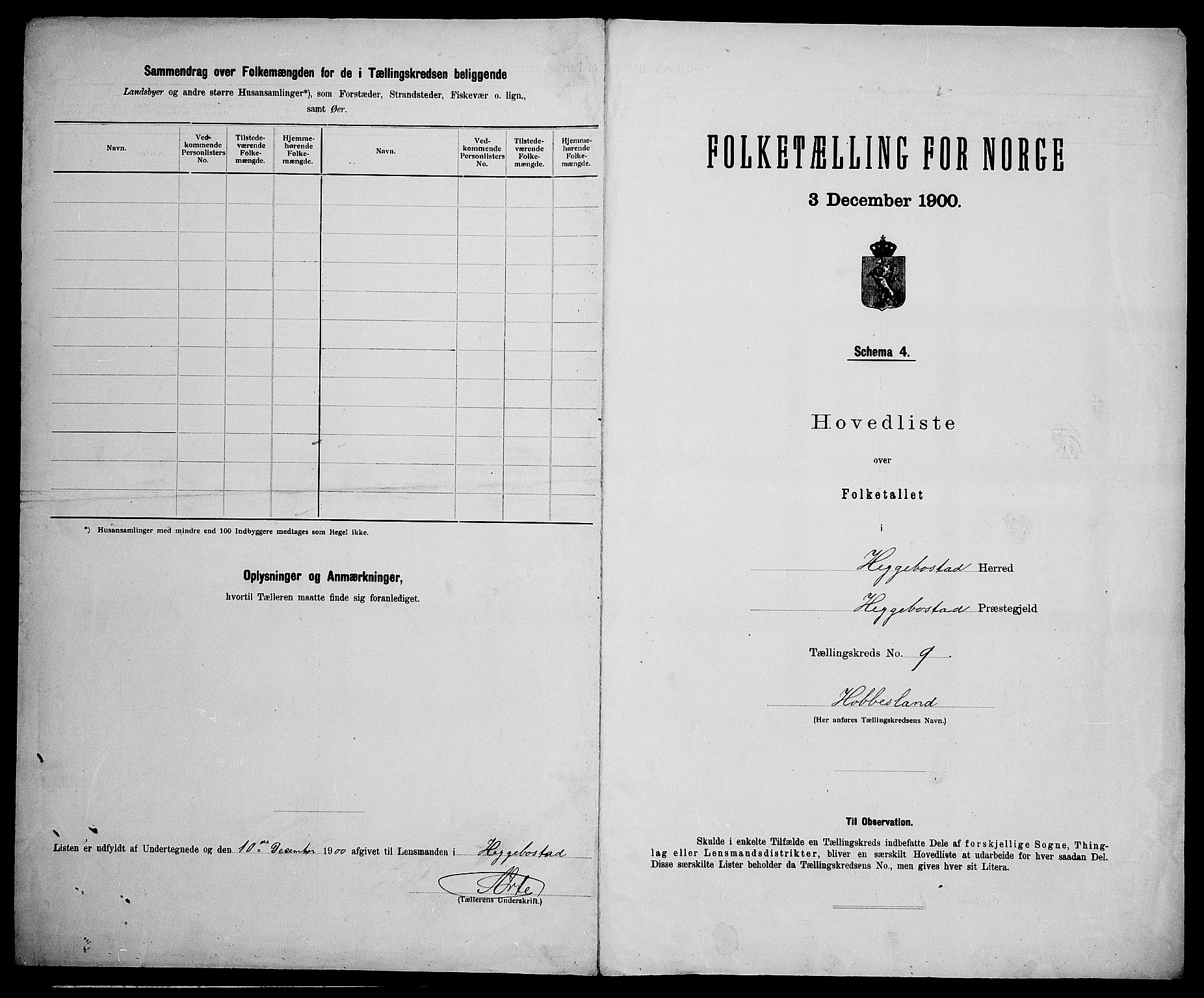 SAK, 1900 census for Hægebostad, 1900, p. 41