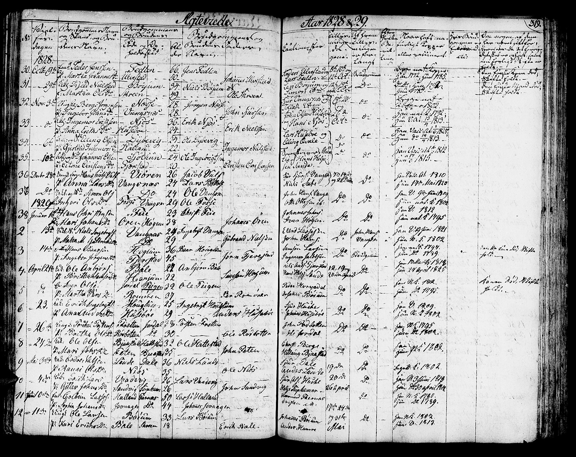 Leikanger sokneprestembete, AV/SAB-A-81001/H/Haa/Haaa/L0006: Parish register (official) no. A 6, 1810-1838, p. 319