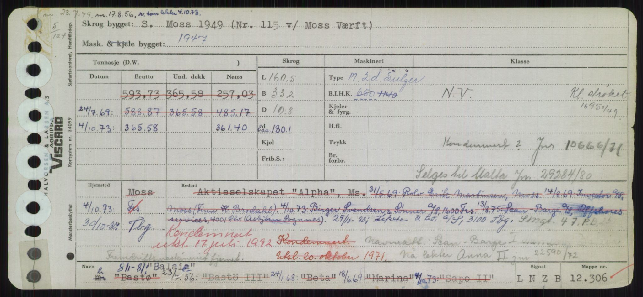 Sjøfartsdirektoratet med forløpere, Skipsmålingen, AV/RA-S-1627/H/Hd/L0003: Fartøy, B-Bev, p. 69