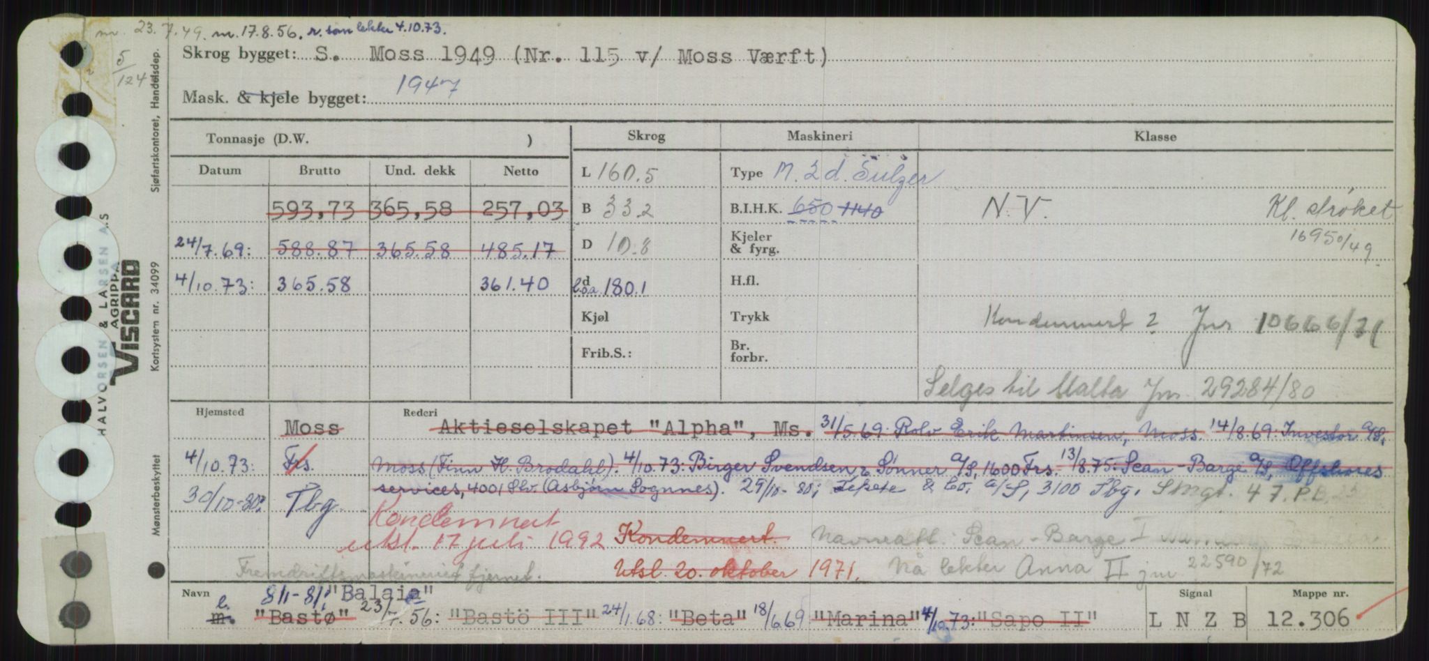 Sjøfartsdirektoratet med forløpere, Skipsmålingen, RA/S-1627/H/Hd/L0003: Fartøy, B-Bev, p. 69