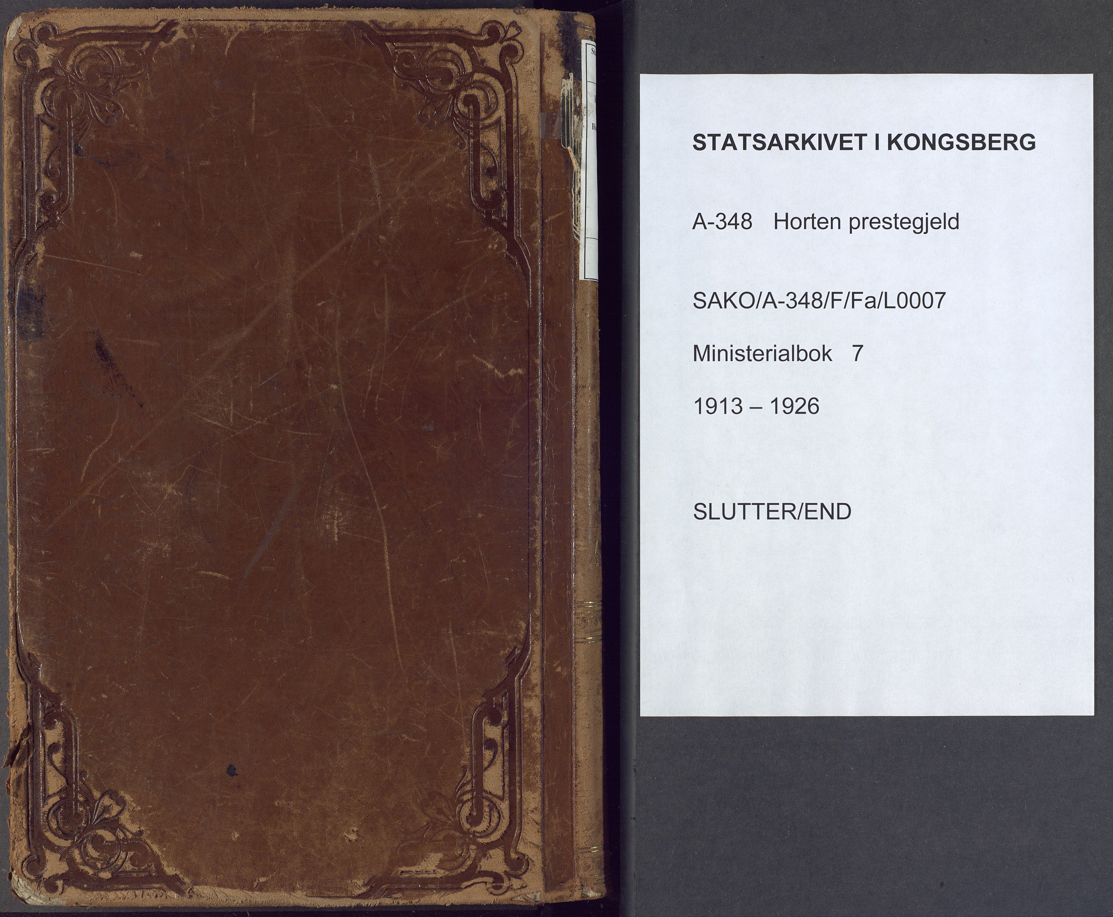Horten kirkebøker, AV/SAKO-A-348/F/Fa/L0007: Parish register (official) no. 7, 1913-1926