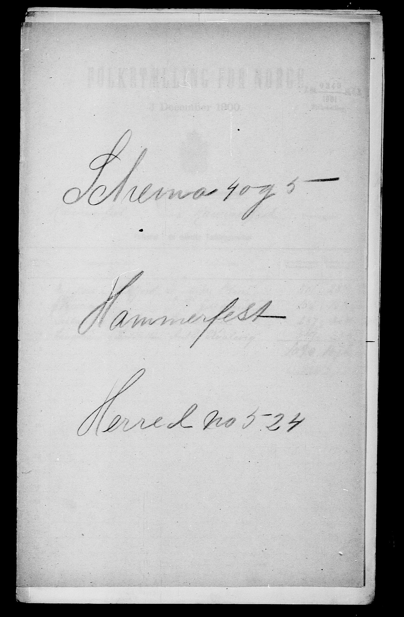 SATØ, 1900 census for Hammerfest, 1900, p. 1