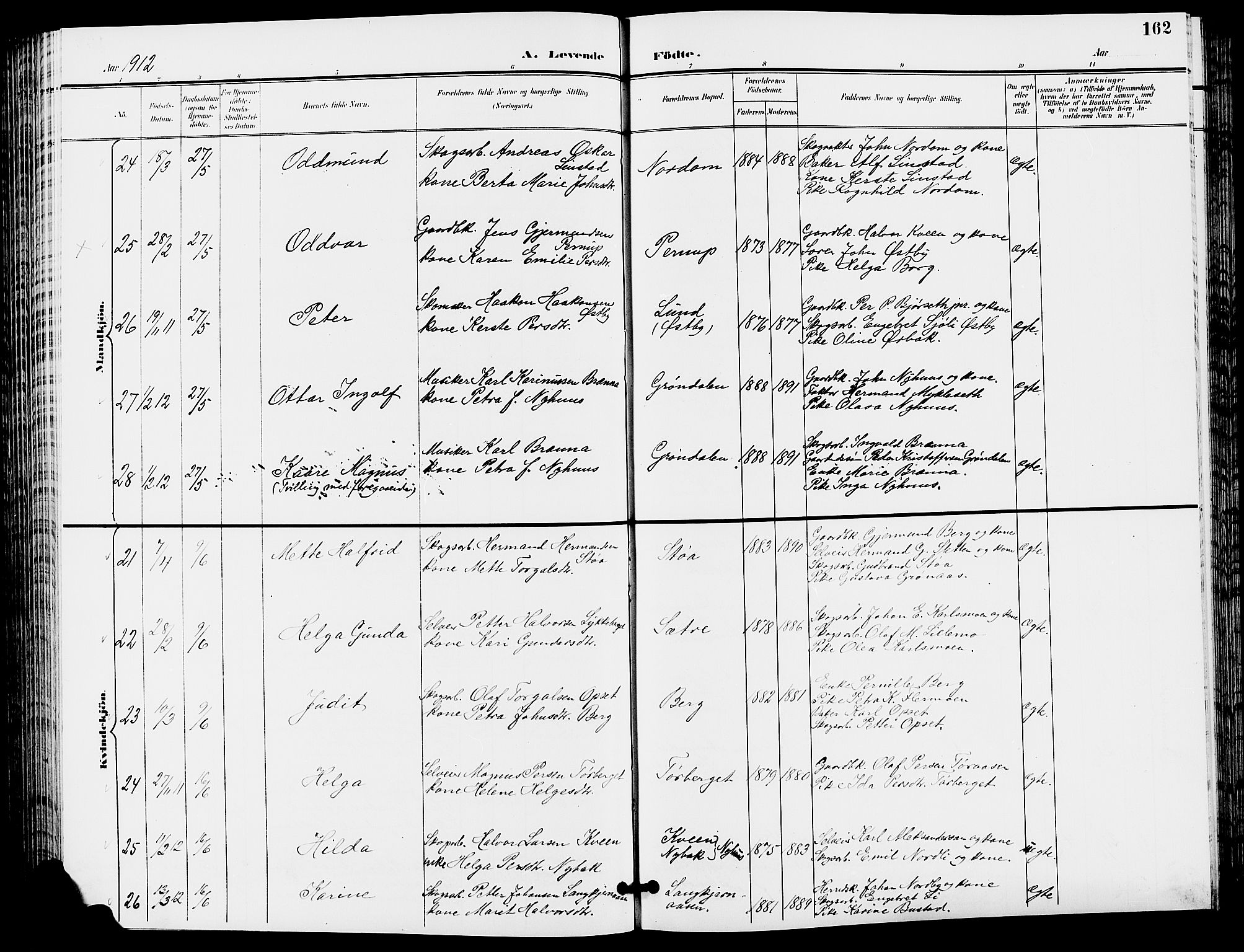 Trysil prestekontor, AV/SAH-PREST-046/H/Ha/Hab/L0006: Parish register (copy) no. 6, 1896-1912, p. 162