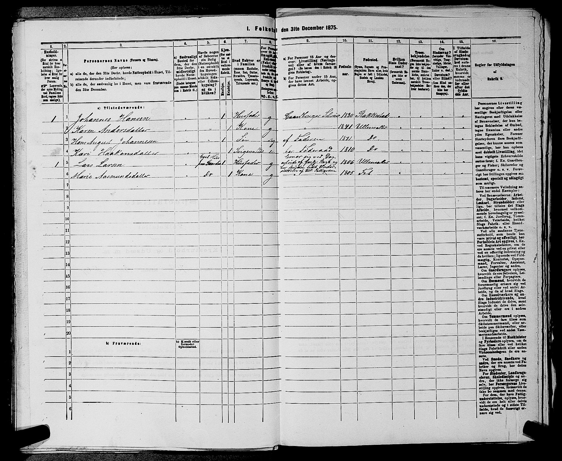 RA, 1875 census for 0235P Ullensaker, 1875, p. 512