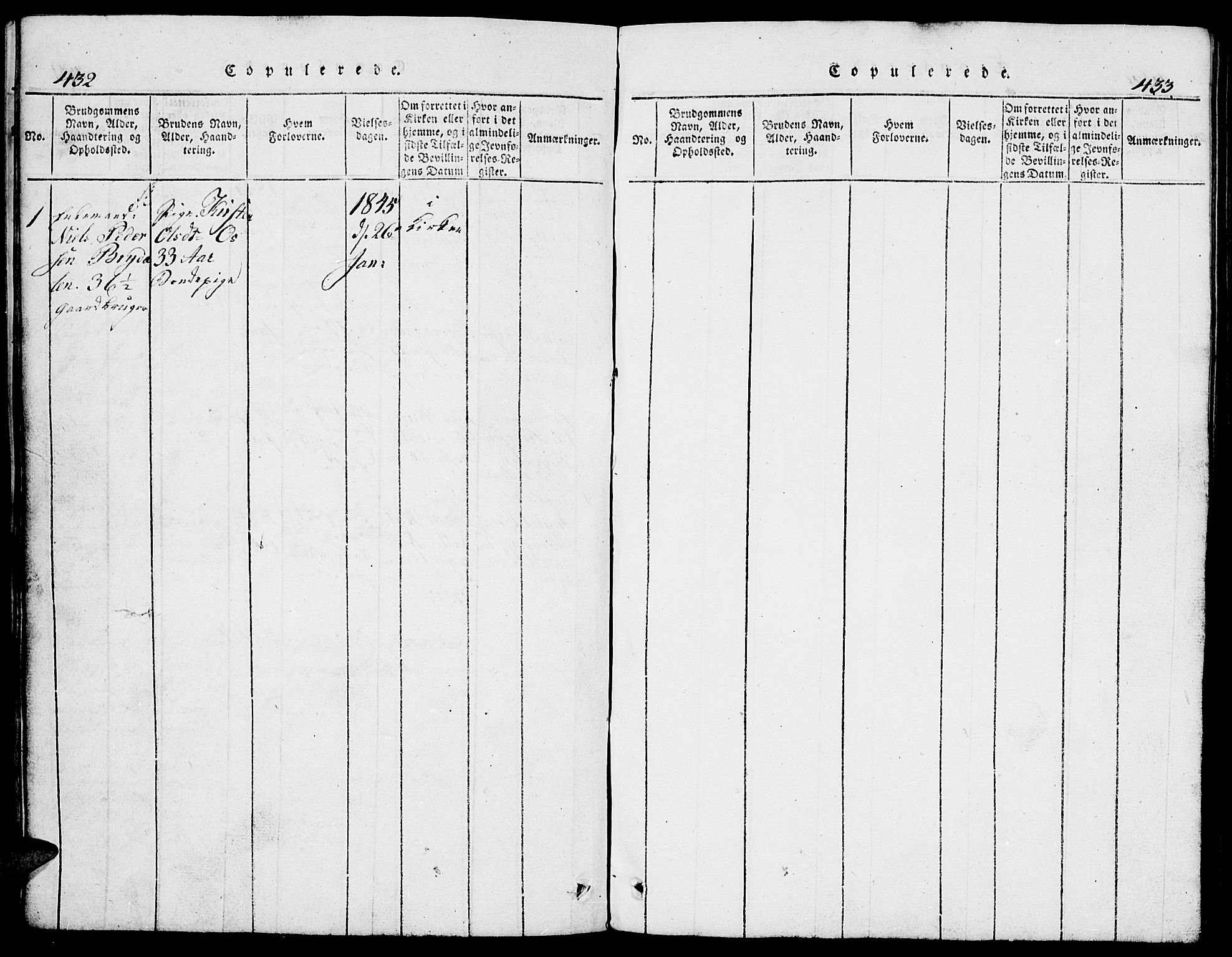 Tolga prestekontor, SAH/PREST-062/L/L0002: Parish register (copy) no. 2, 1815-1844, p. 432-433