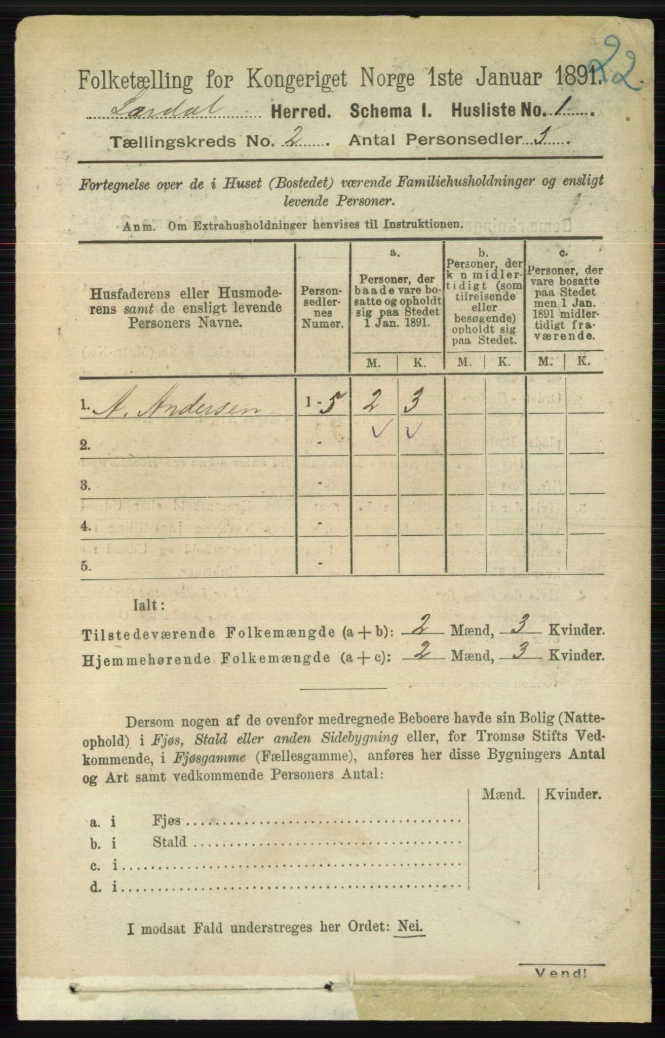 RA, 1891 census for 0728 Lardal, 1891, p. 634