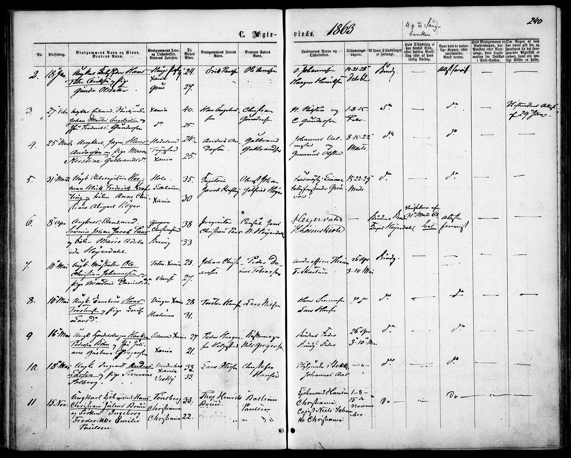 Garnisonsmenigheten Kirkebøker, AV/SAO-A-10846/F/Fa/L0010: Parish register (official) no. 10, 1859-1869, p. 240