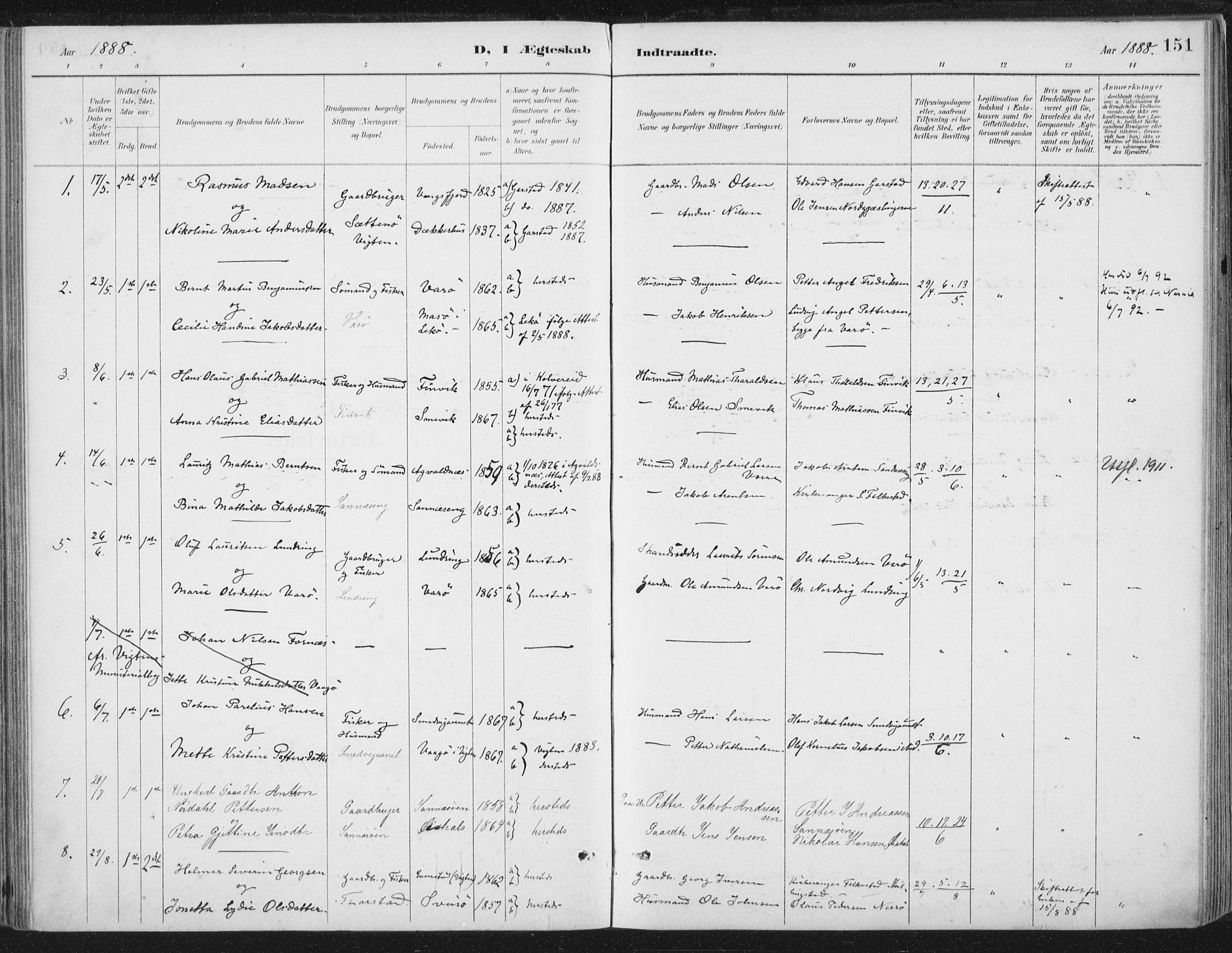 Ministerialprotokoller, klokkerbøker og fødselsregistre - Nord-Trøndelag, SAT/A-1458/784/L0673: Parish register (official) no. 784A08, 1888-1899, p. 151