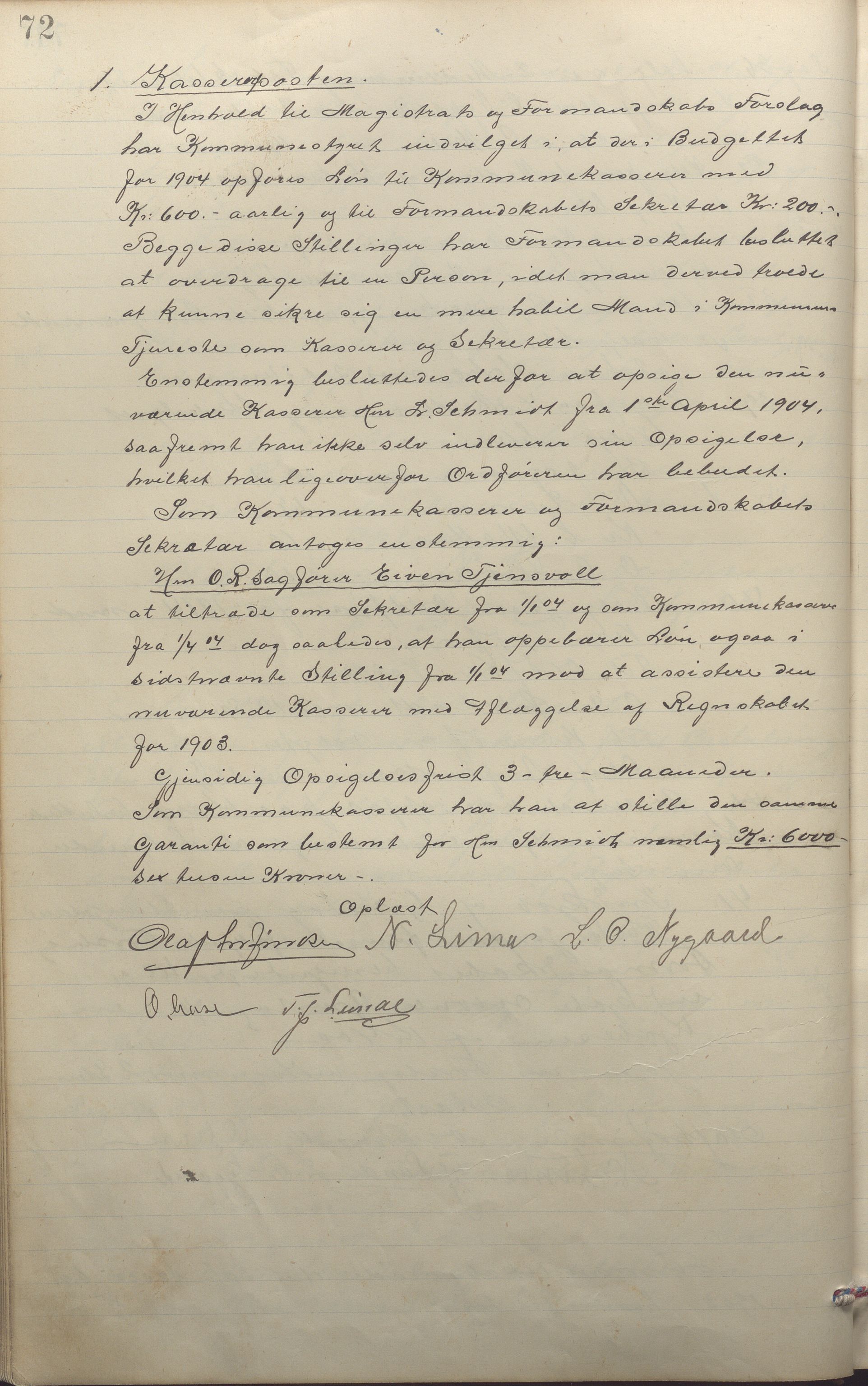 Sandnes kommune - Formannskapet og Bystyret, IKAR/K-100188/Aa/L0006: Møtebok, 1902-1909, p. 72