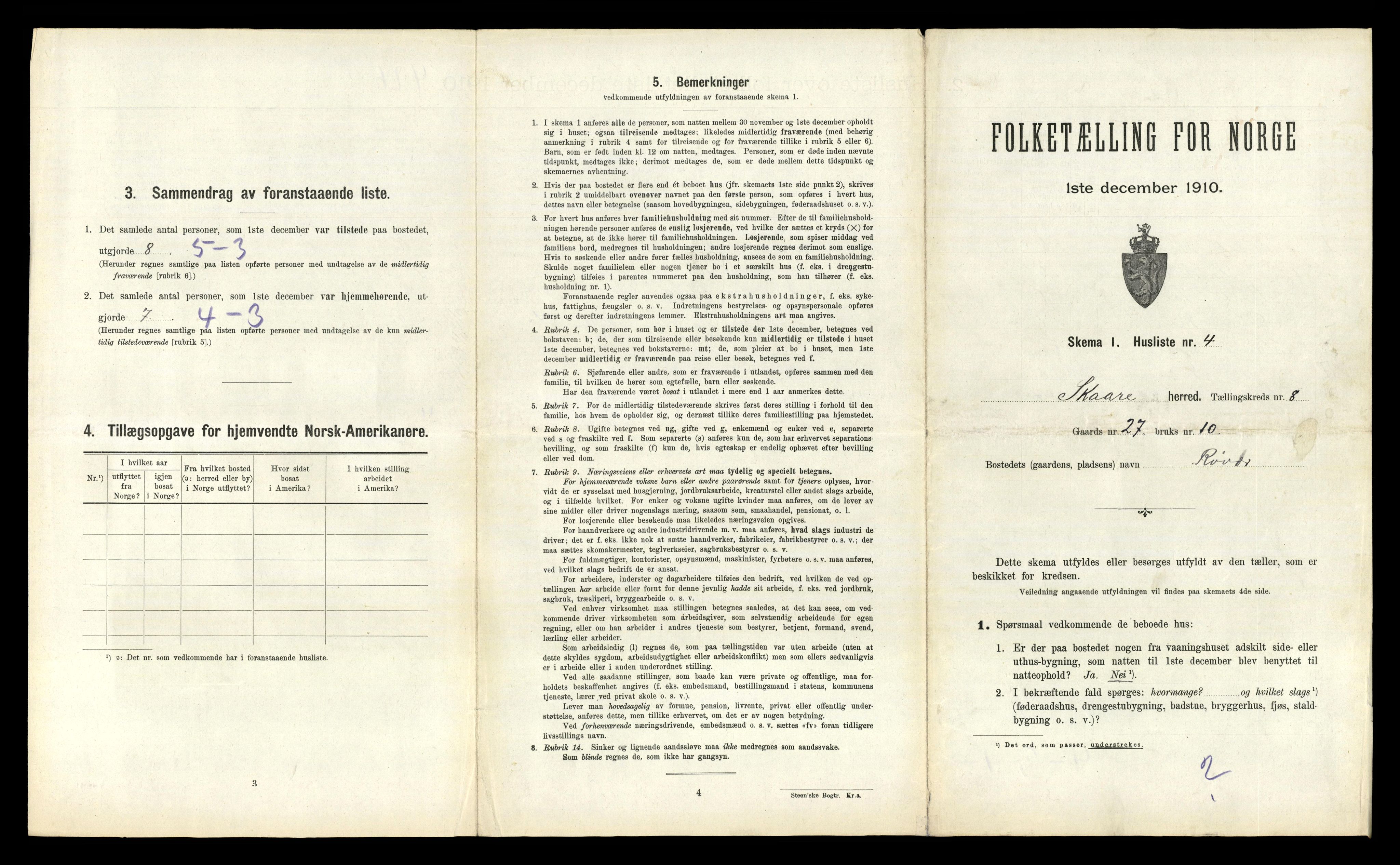 RA, 1910 census for Skåre, 1910, p. 638