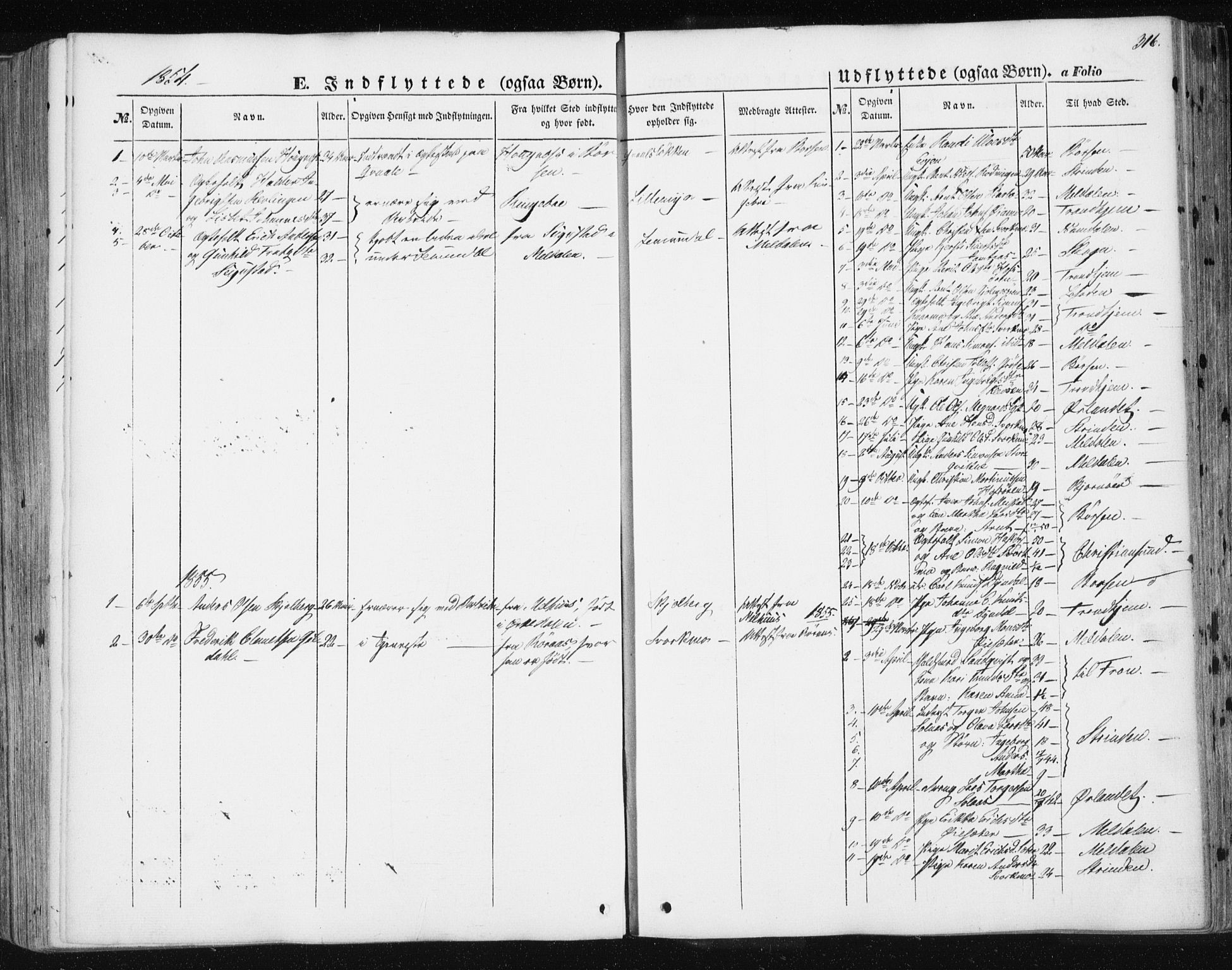 Ministerialprotokoller, klokkerbøker og fødselsregistre - Sør-Trøndelag, SAT/A-1456/668/L0806: Parish register (official) no. 668A06, 1854-1869, p. 316