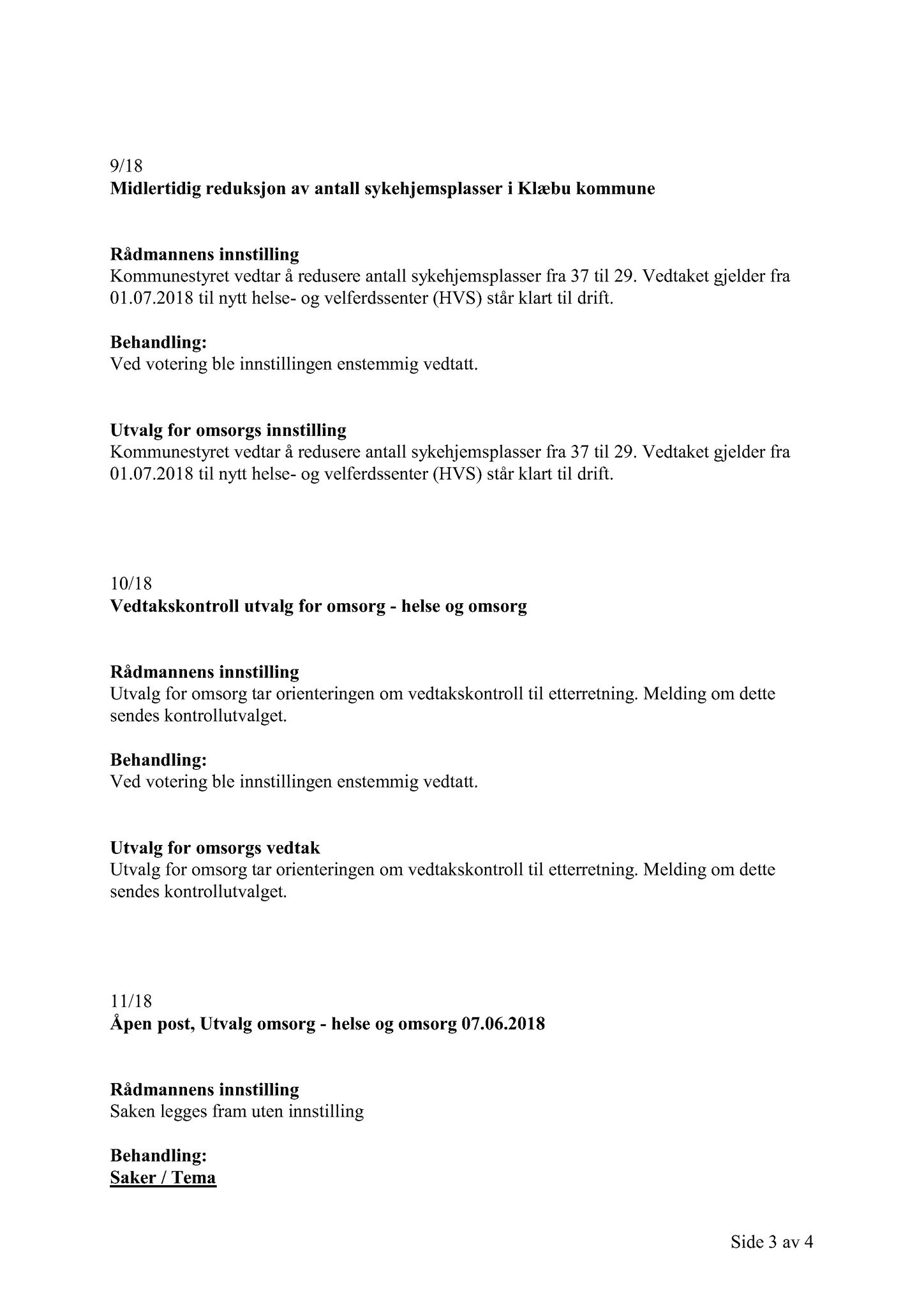 Klæbu Kommune, TRKO/KK/05-UOm/L009: Utvalg for omsorg - Møtedokumenter, 2018, p. 145