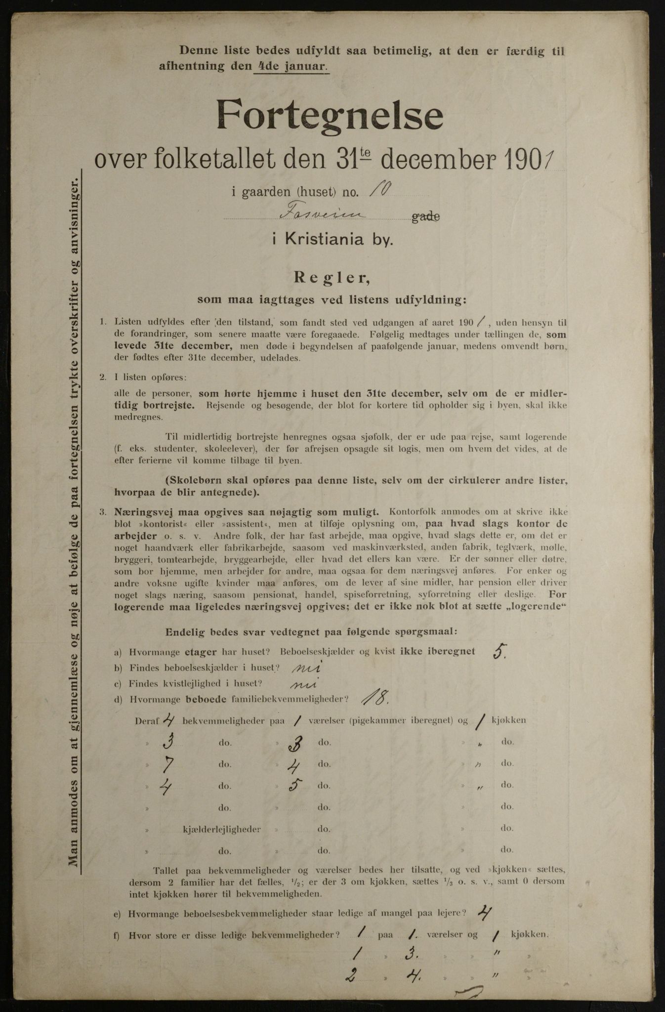 OBA, Municipal Census 1901 for Kristiania, 1901, p. 4044