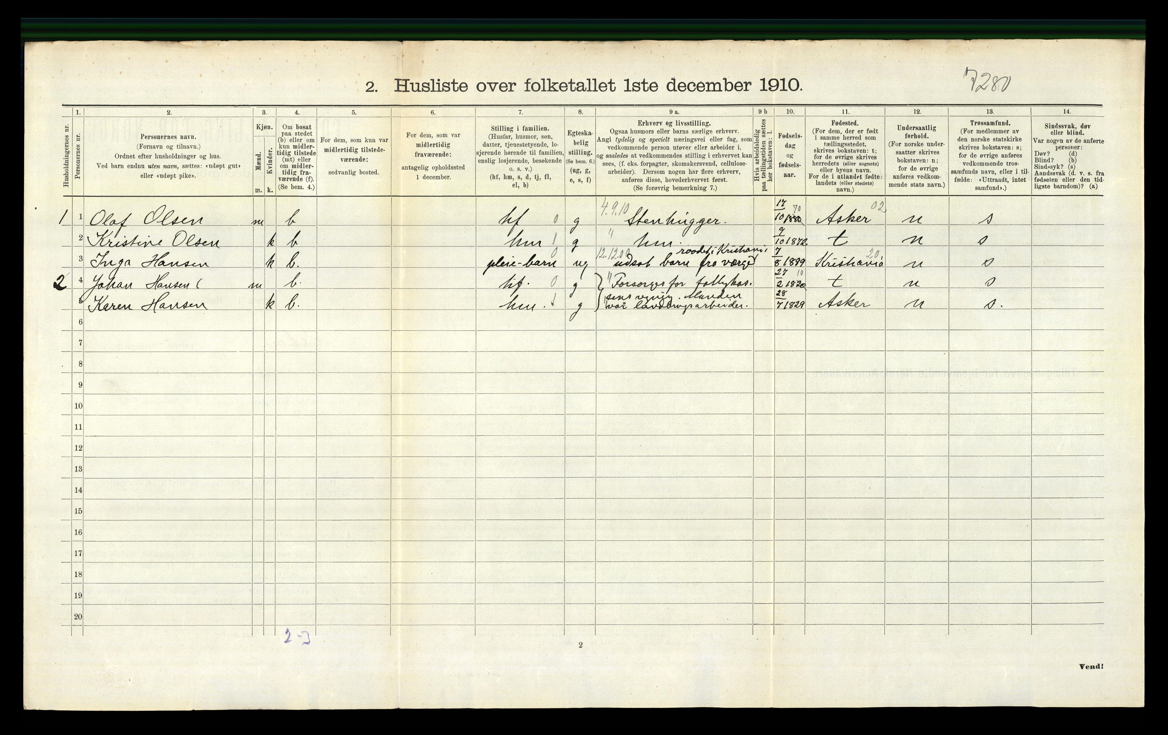 RA, 1910 census for Røyken, 1910, p. 352