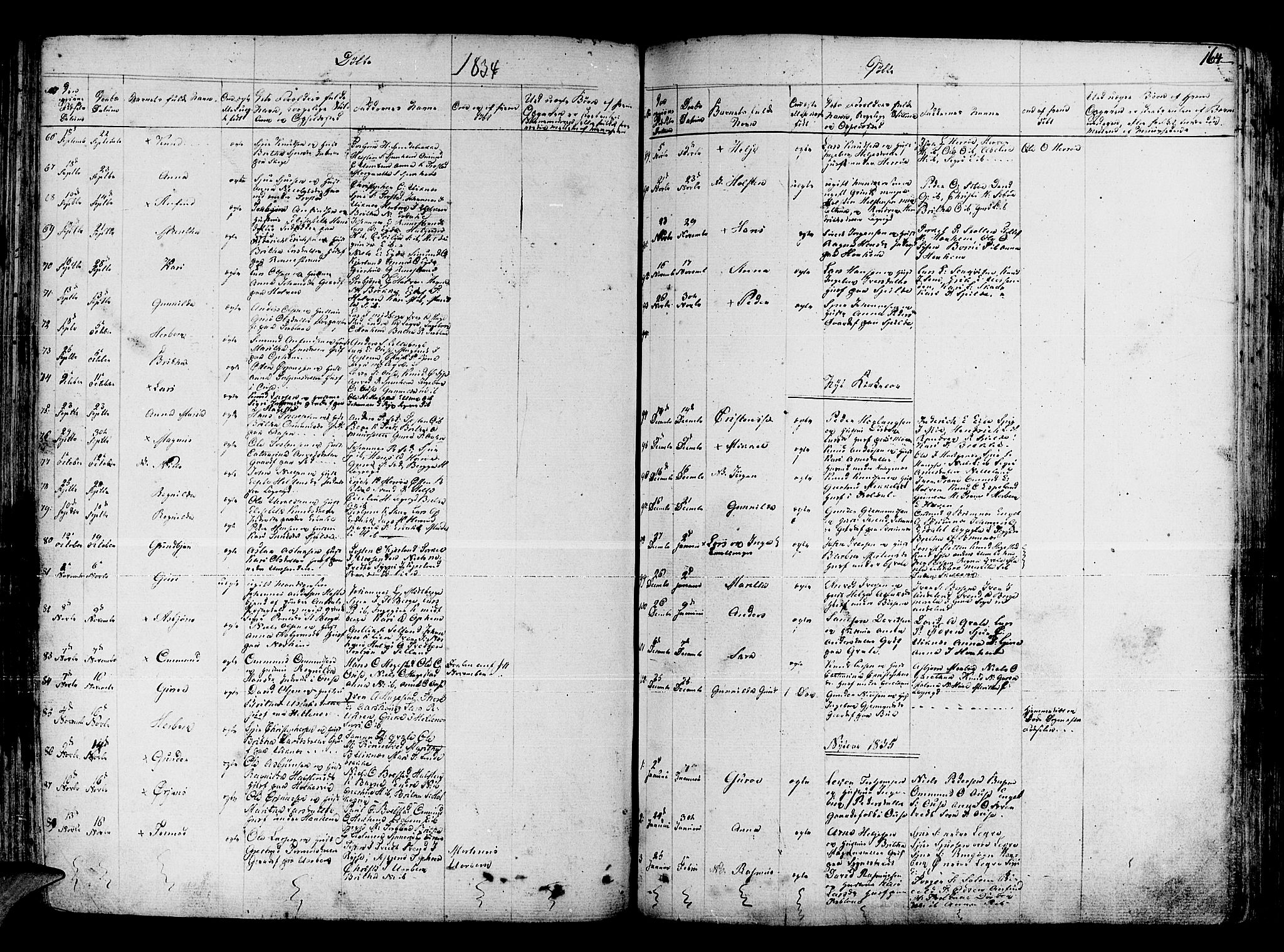 Ulvik sokneprestembete, SAB/A-78801/H/Haa: Parish register (official) no. A 11, 1793-1838, p. 164