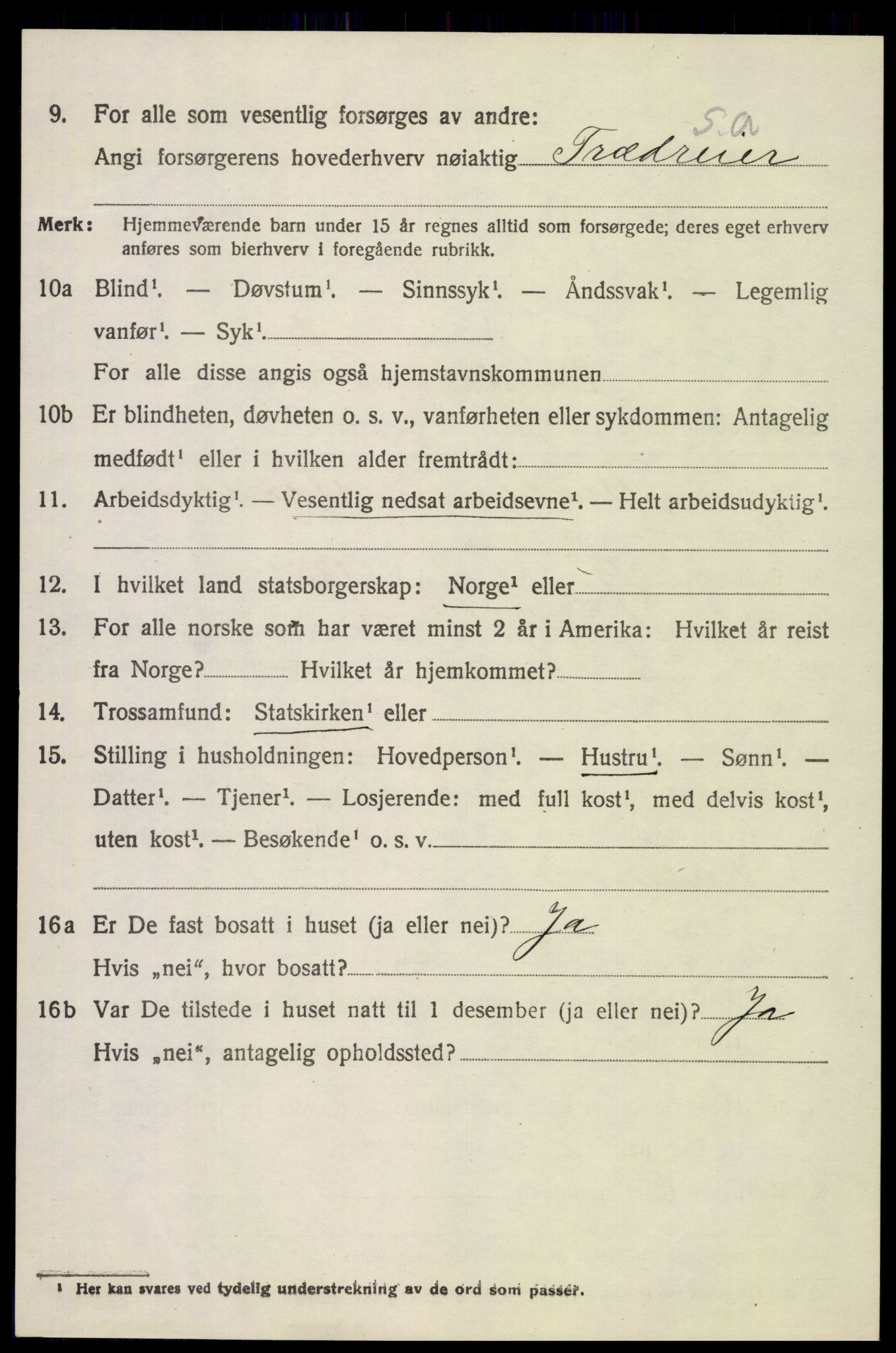 SAH, 1920 census for Vardal, 1920, p. 7446