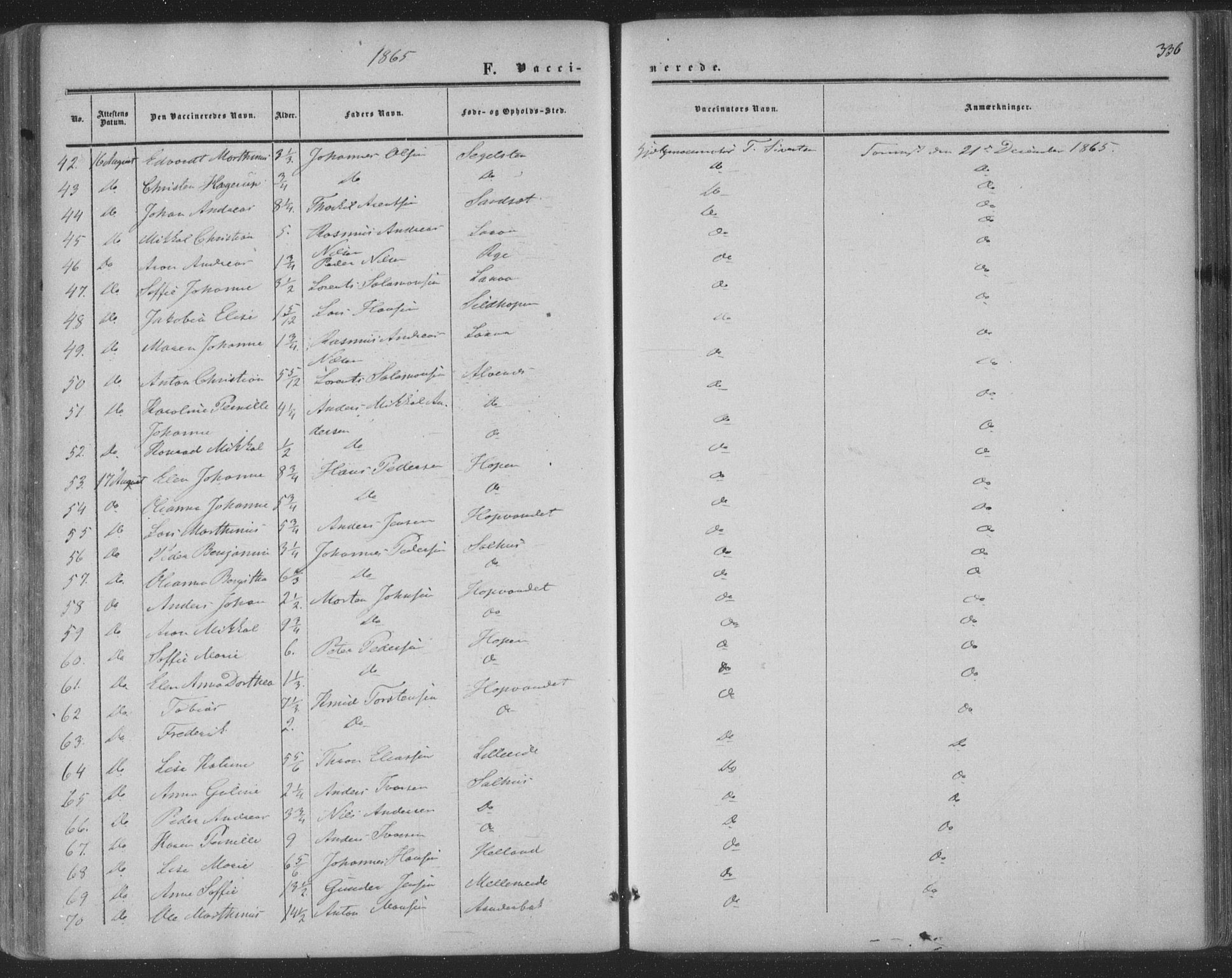 Ministerialprotokoller, klokkerbøker og fødselsregistre - Nordland, AV/SAT-A-1459/853/L0770: Parish register (official) no. 853A09, 1857-1870, p. 336