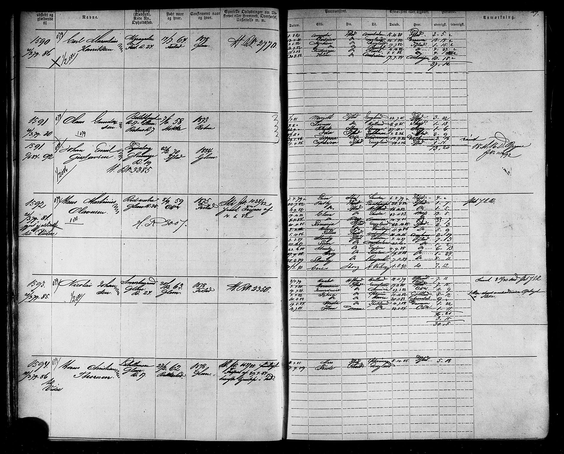 Fredrikstad mønstringskontor, SAO/A-10569b/F/Fc/Fca/L0005: Annotasjonsrulle, 1884-1899, p. 32