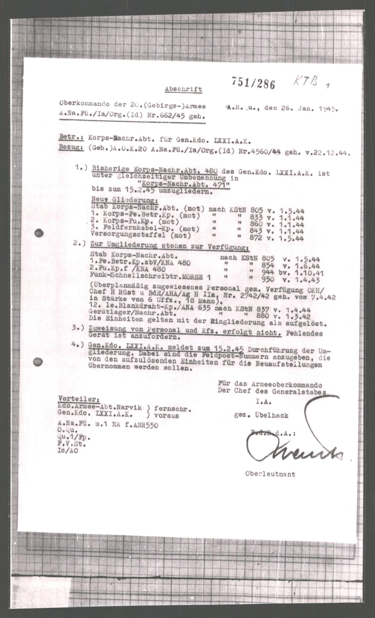 Forsvarets Overkommando. 2 kontor. Arkiv 11.4. Spredte tyske arkivsaker, AV/RA-RAFA-7031/D/Dar/Dara/L0006: Krigsdagbøker for 20. Gebirgs-Armee-Oberkommando (AOK 20), 1945, p. 817