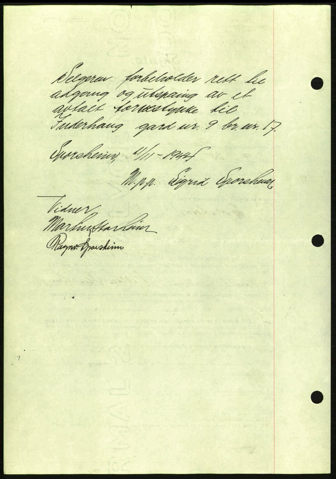 Romsdal sorenskriveri, AV/SAT-A-4149/1/2/2C: Mortgage book no. A17, 1944-1945, Diary no: : 1611/1944